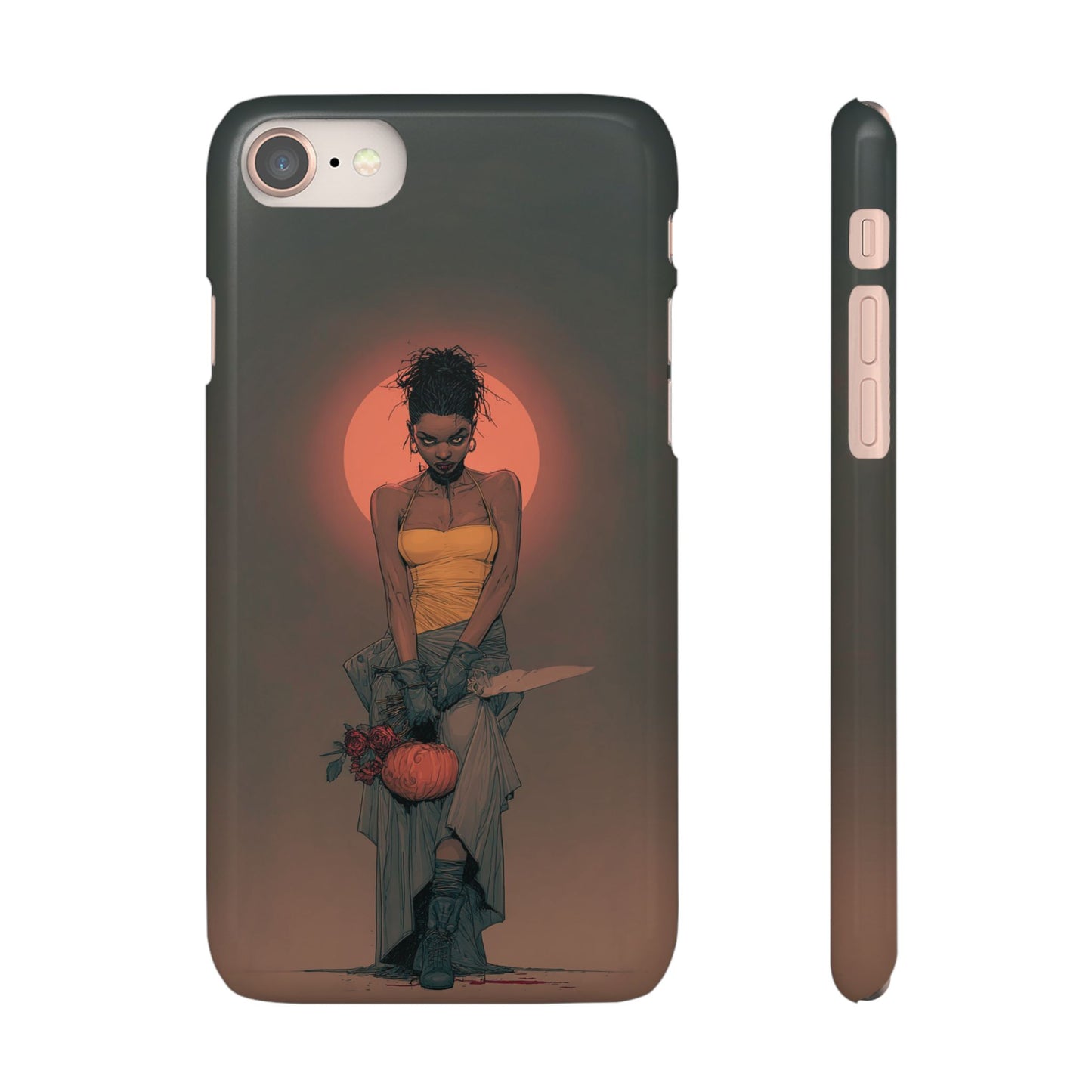 Creepy Vampire Girl Snap Case, Halloween Style iPhone Samsung Cover, Spooky Gothic Phone Accessories, Scary Horror Character Device