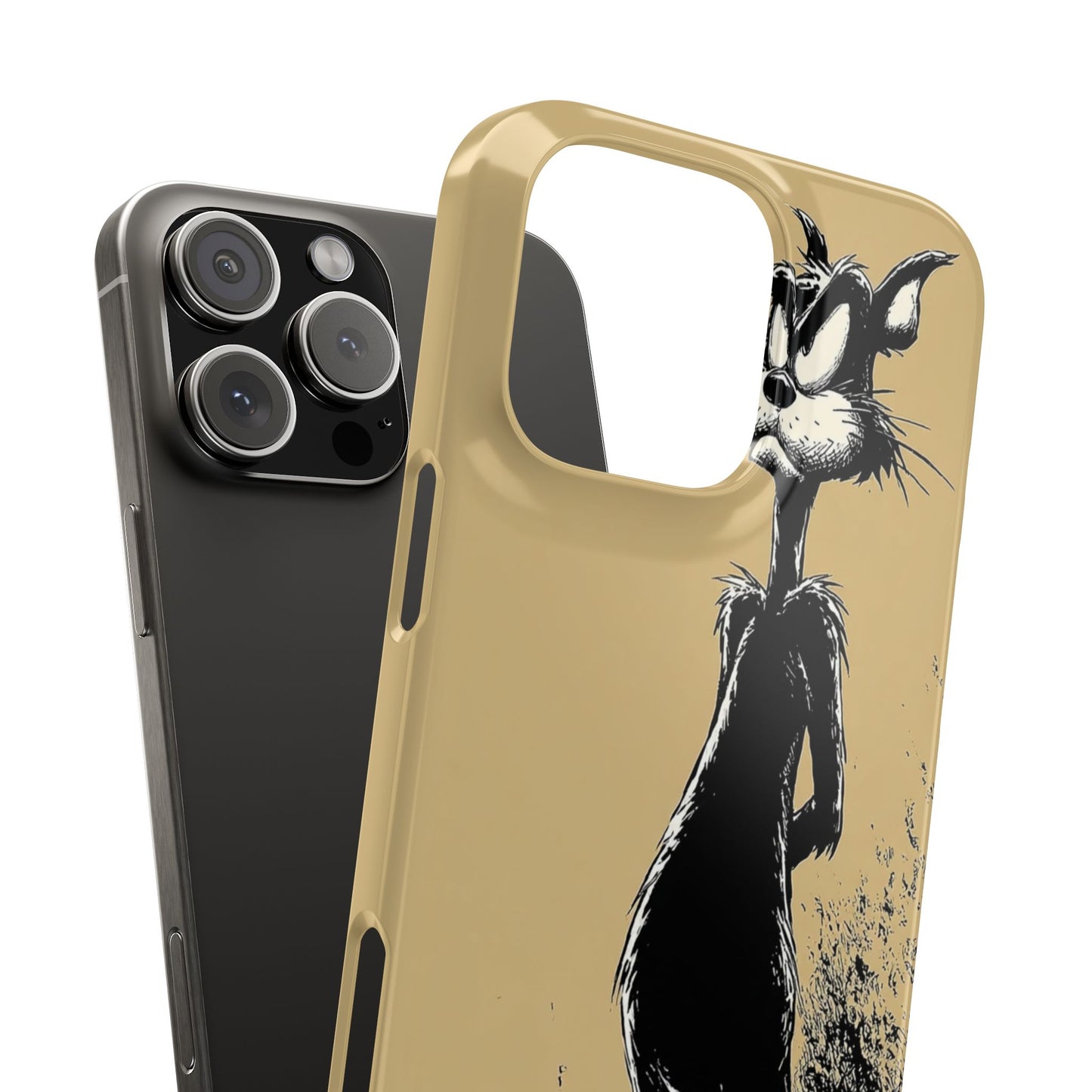 Whimsical Cartoon Snap Case, Fun Phone Cover, Unique Gift for Cat Lovers, Vibrant Art Case, Ideal for Birthdays