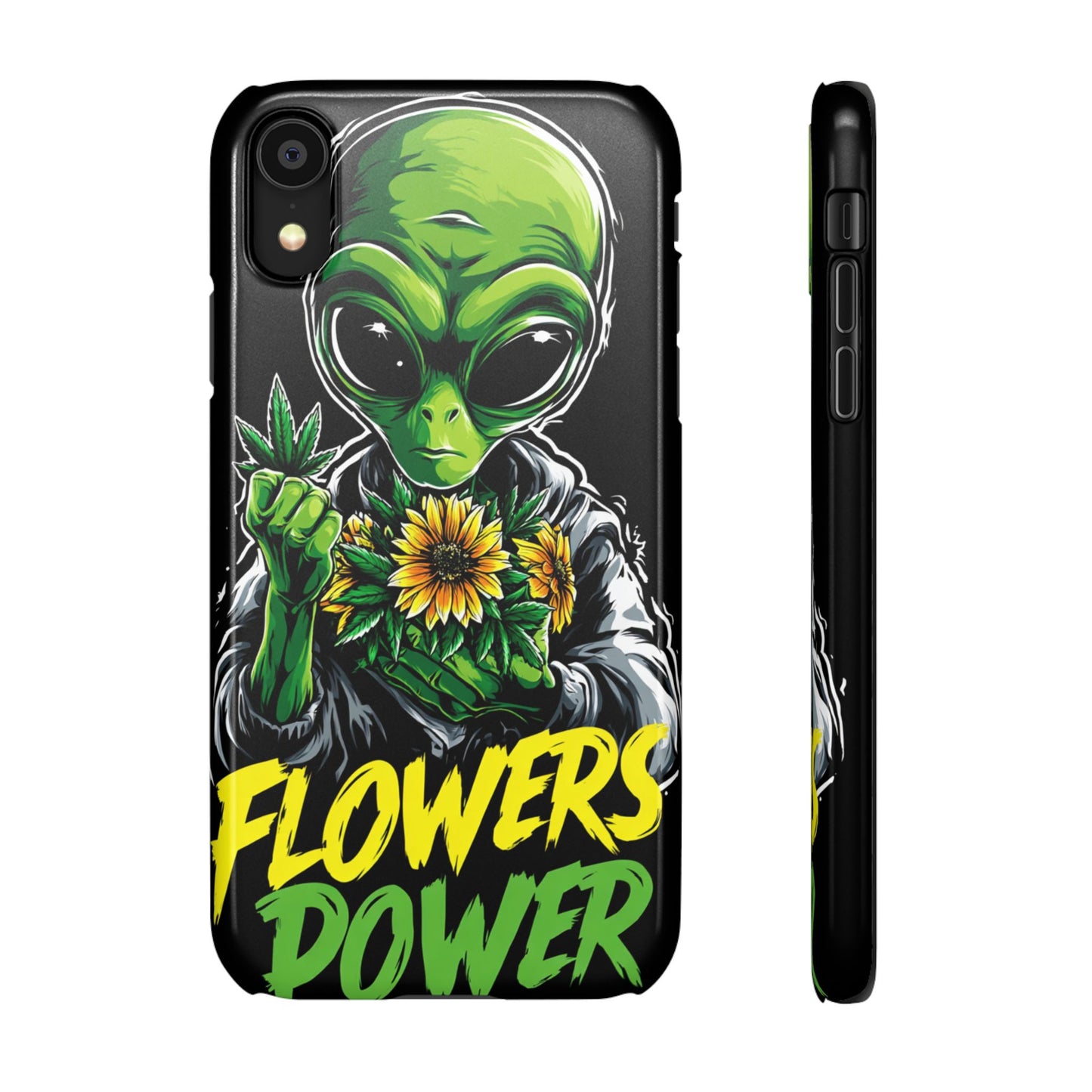 Alien Floral Snap Cases, Fun Phone Case, Gifts for Sci-Fi Lovers, Cute Alien Decor, Unique Tech Accessories