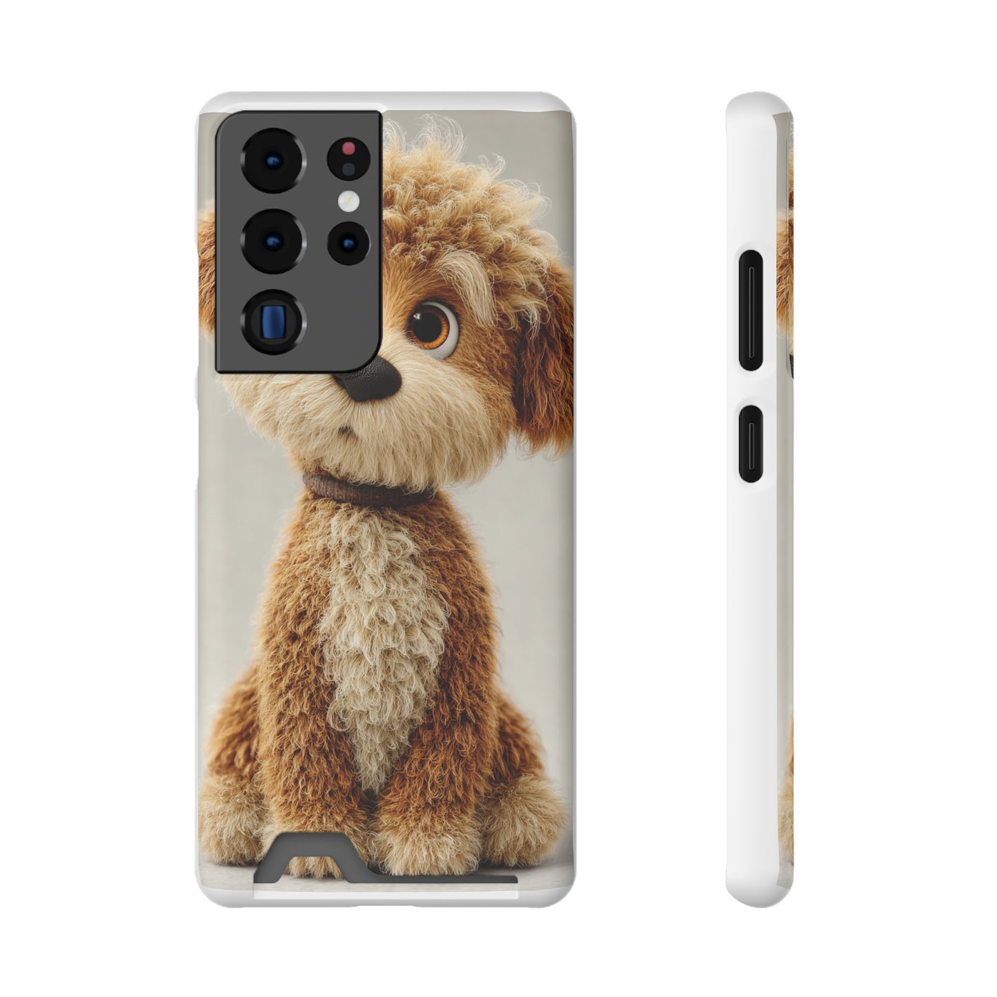 Cute Dog Phone Case With Card Holder, Pet Lover Gift, Stylish Phone Accessory, Dog-Themed Phone Cover, Animal Aesthetic