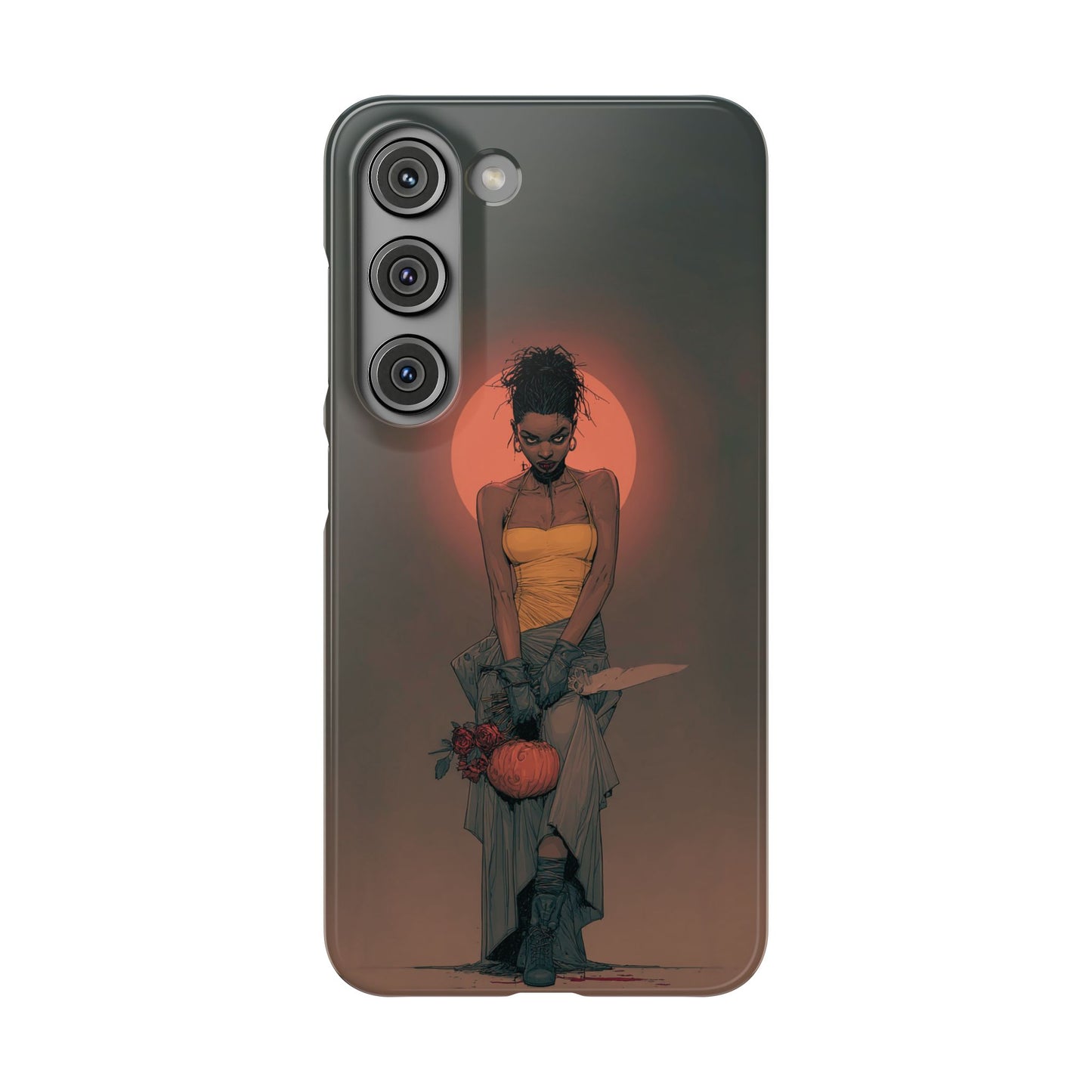 Creepy Vampire Girl Snap Case, Halloween Style iPhone Samsung Cover, Spooky Gothic Phone Accessories, Scary Horror Character Device