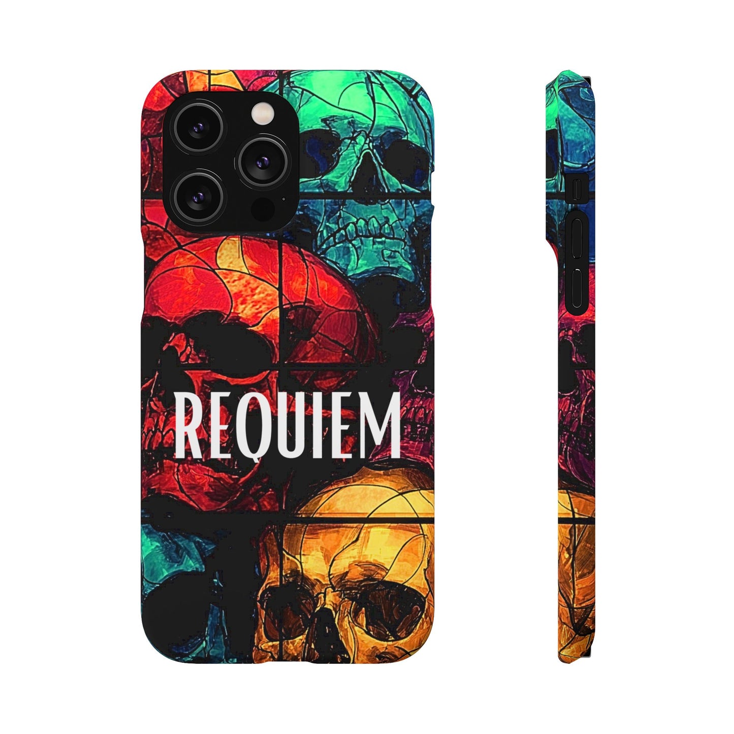 Halloween Custom Requiem Skull Snap Case Phone Cover for iPhone and Samsung