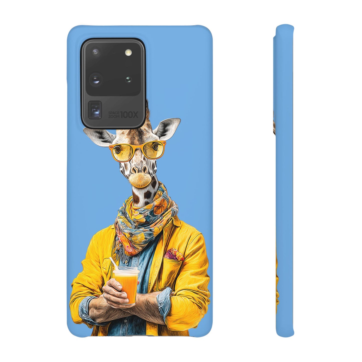 Giraffe Blue Snap Case Phone Cover for Animal Lover Iphone and Samsung models