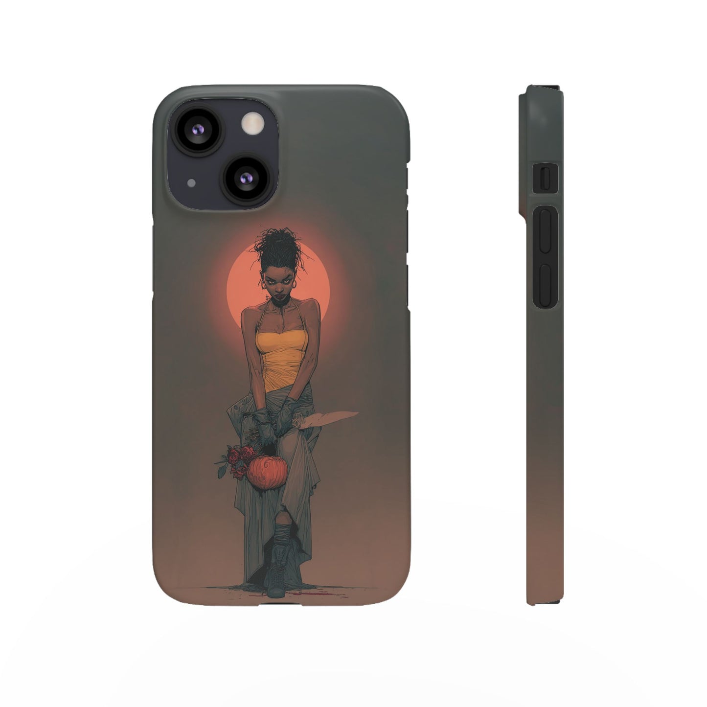 Creepy Vampire Girl Snap Case, Halloween Style iPhone Samsung Cover, Spooky Gothic Phone Accessories, Scary Horror Character Device