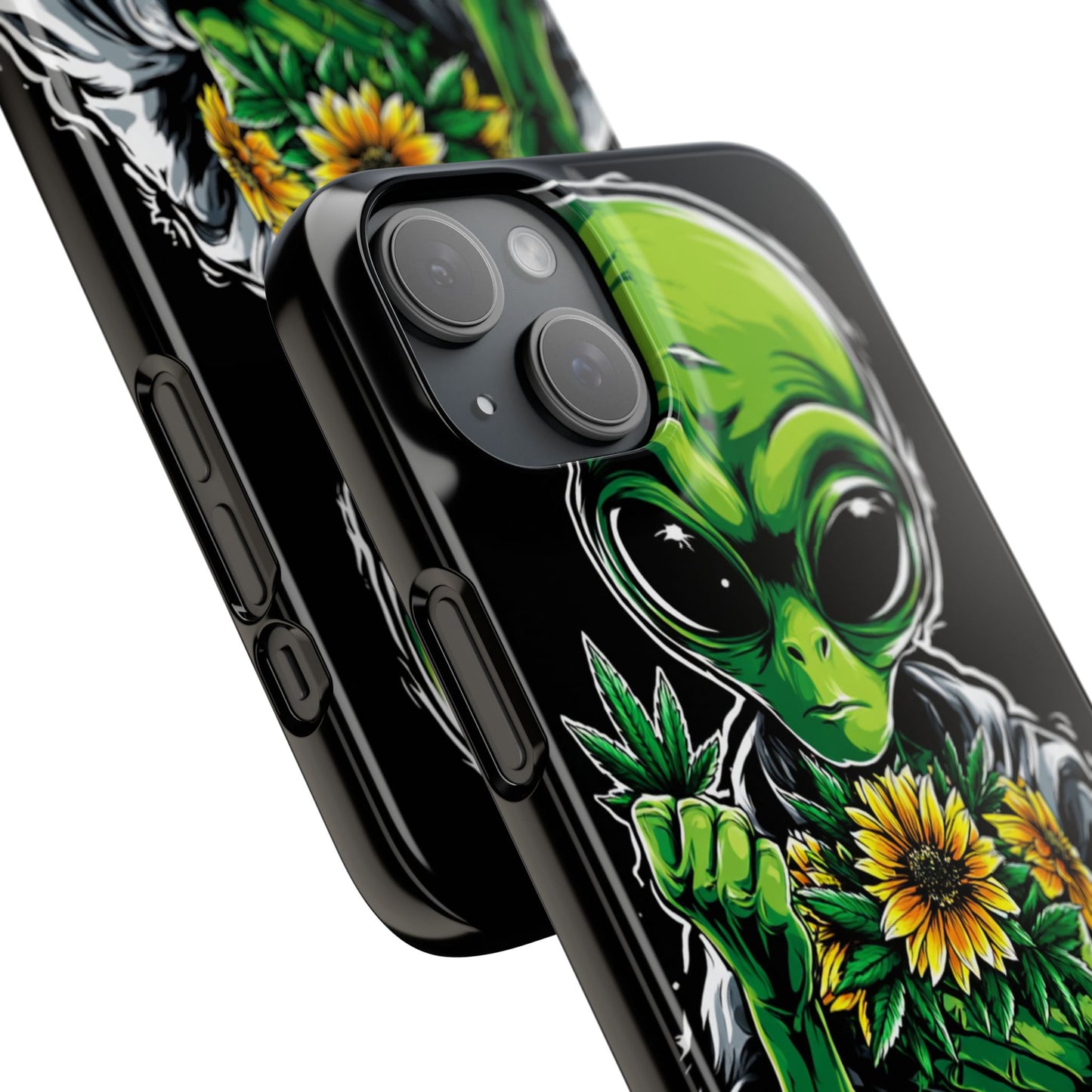 Alien Floral Snap Cases, Fun Phone Case, Gifts for Sci-Fi Lovers, Cute Alien Decor, Unique Tech Accessories