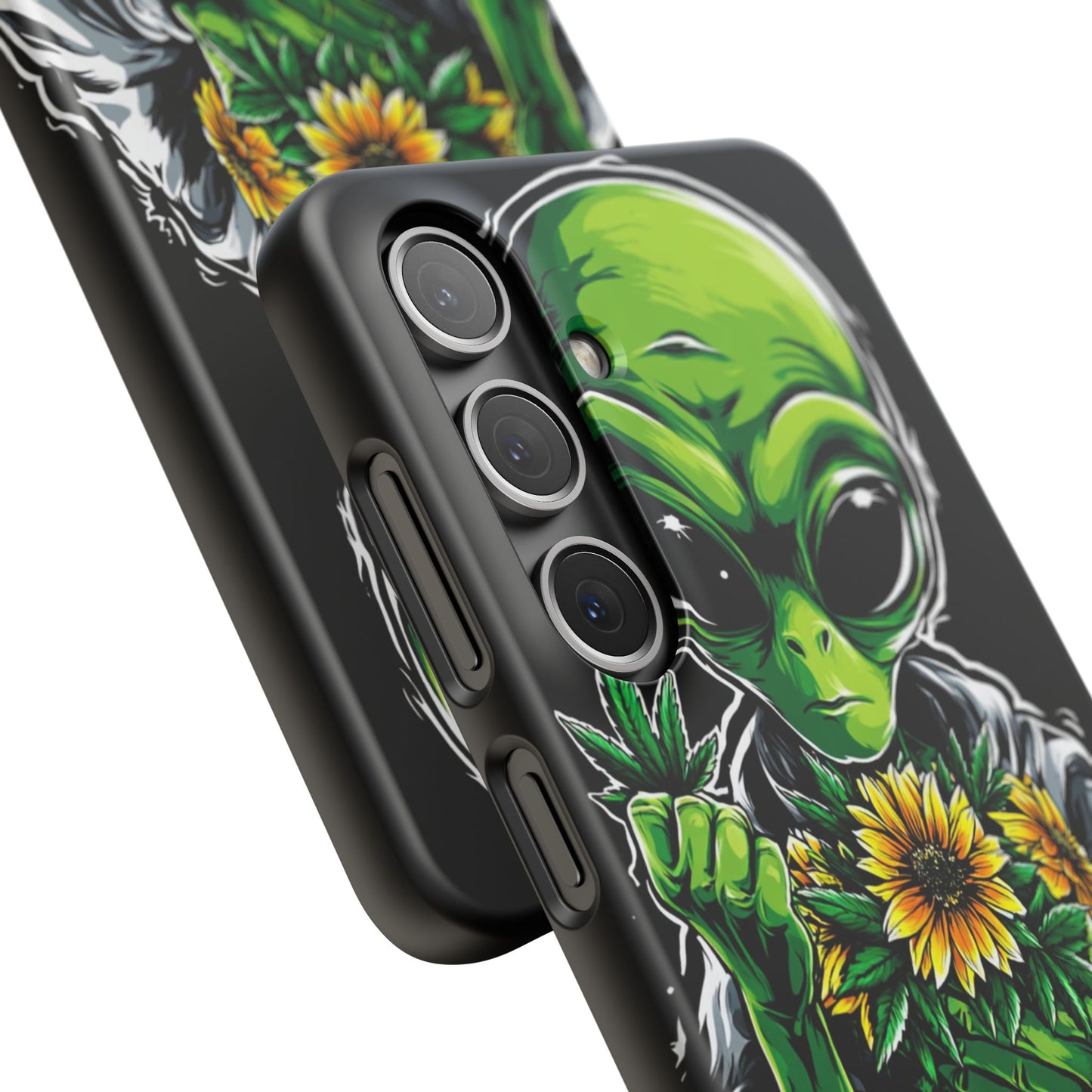 Alien Floral Snap Cases, Fun Phone Case, Gifts for Sci-Fi Lovers, Cute Alien Decor, Unique Tech Accessories