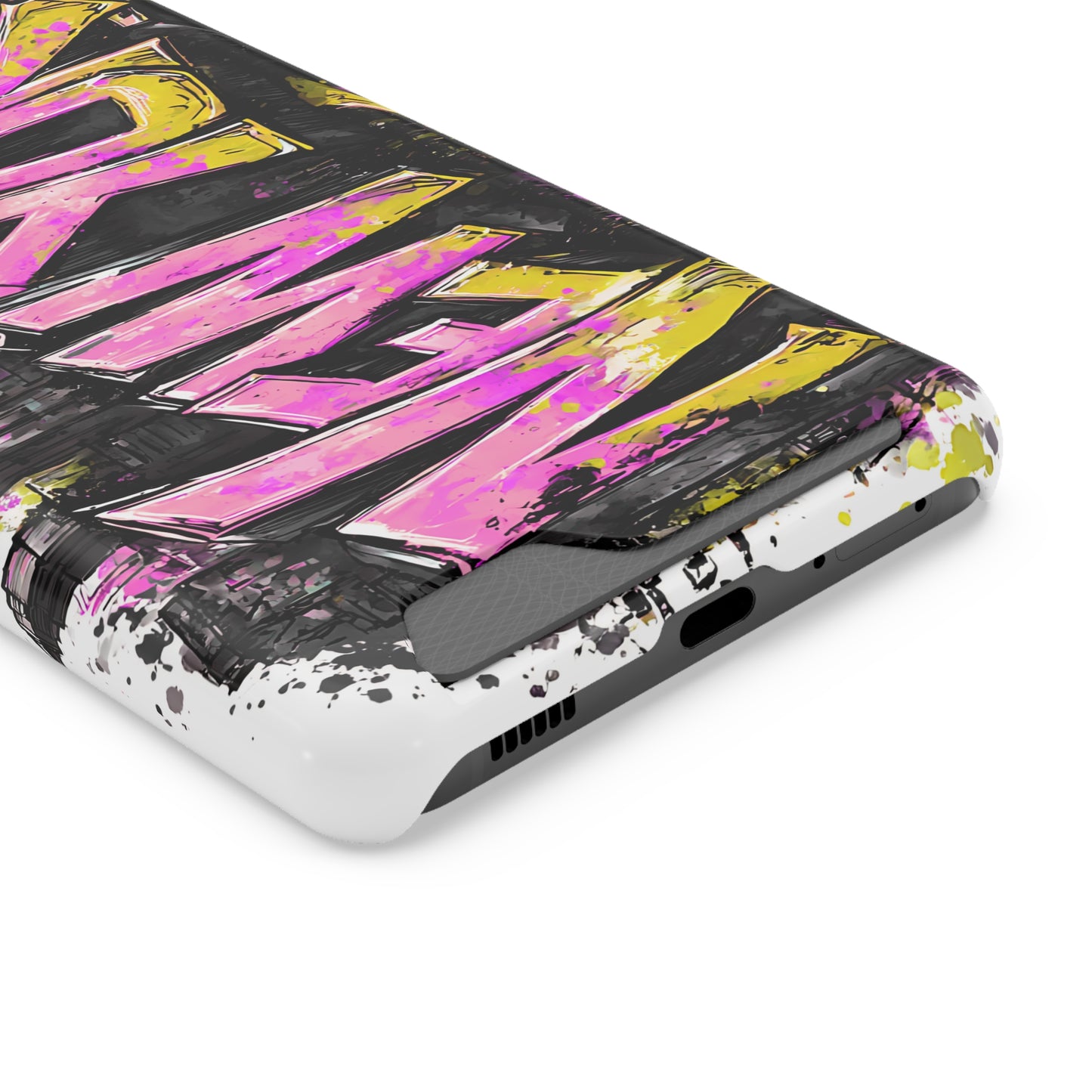 Urban Graffiti Phone Case with Card Holder, NY Street Art Phone Protection, Trendy Accessory, Gifts for City Lovers, Unique Tech Gift