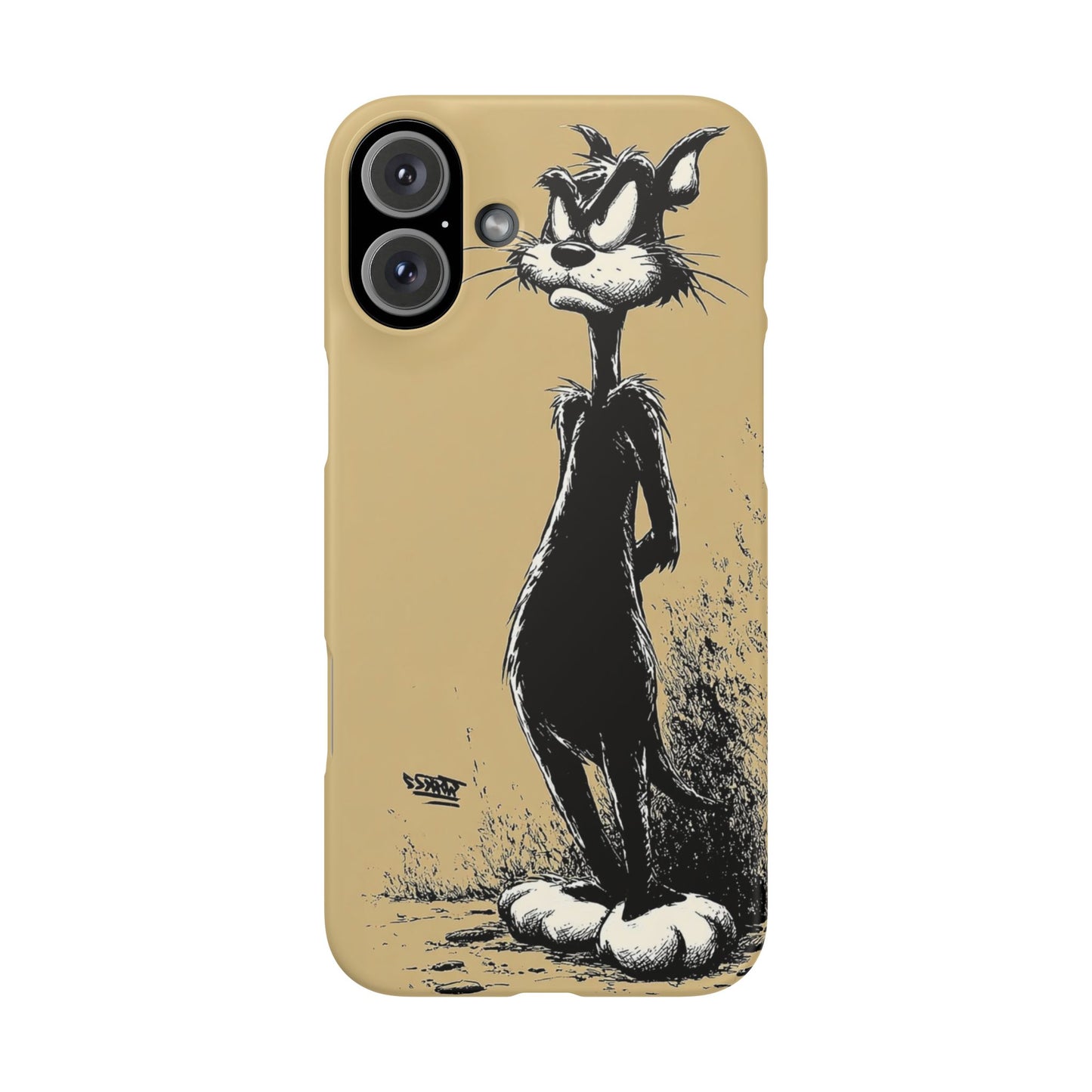 Whimsical Cartoon Snap Case, Fun Phone Cover, Unique Gift for Cat Lovers, Vibrant Art Case, Ideal for Birthdays