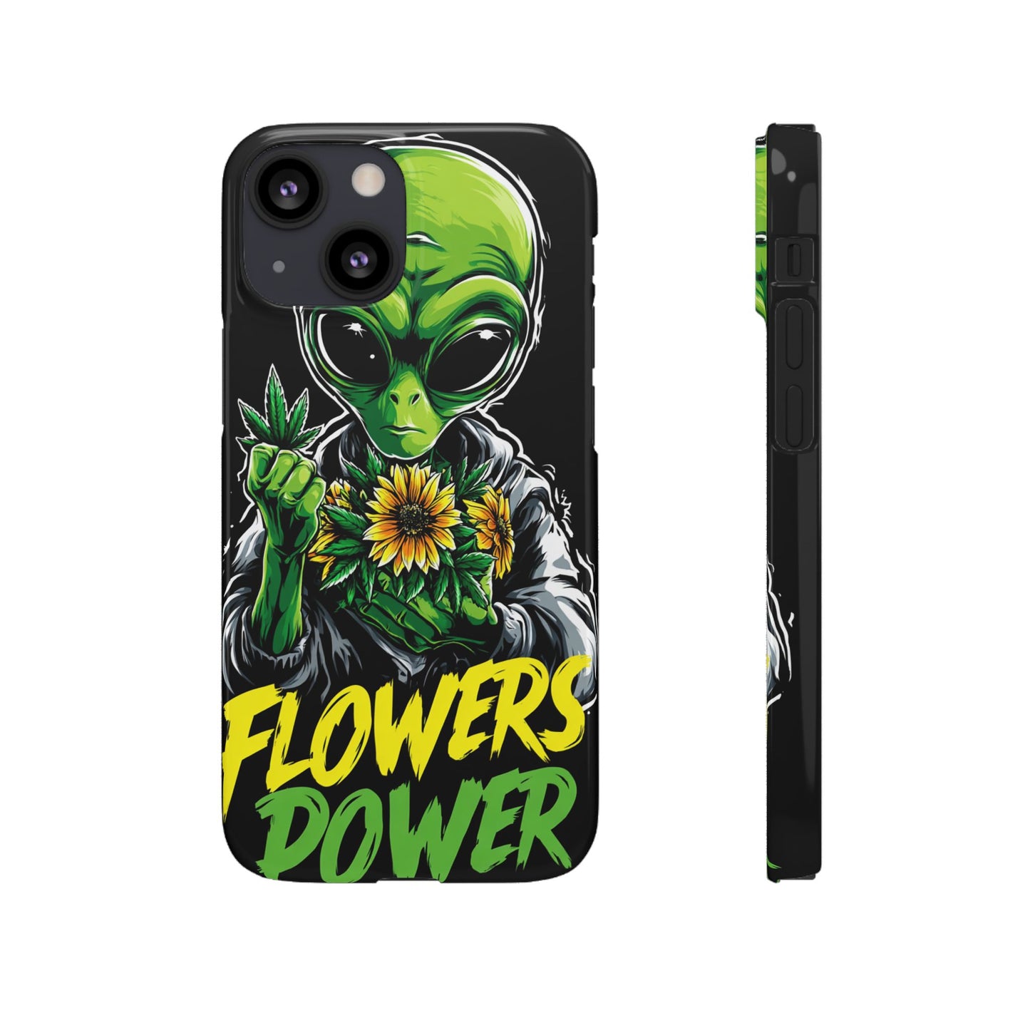 Alien Floral Snap Cases, Fun Phone Case, Gifts for Sci-Fi Lovers, Cute Alien Decor, Unique Tech Accessories