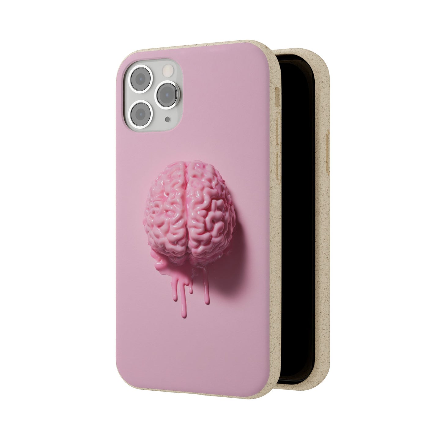 Eco-Friendly Brain Design Phone Case, Biodegradable Phone Cover, Unique Gift for Tech Lovers, Sustainable Accessory, Cute Phone Case