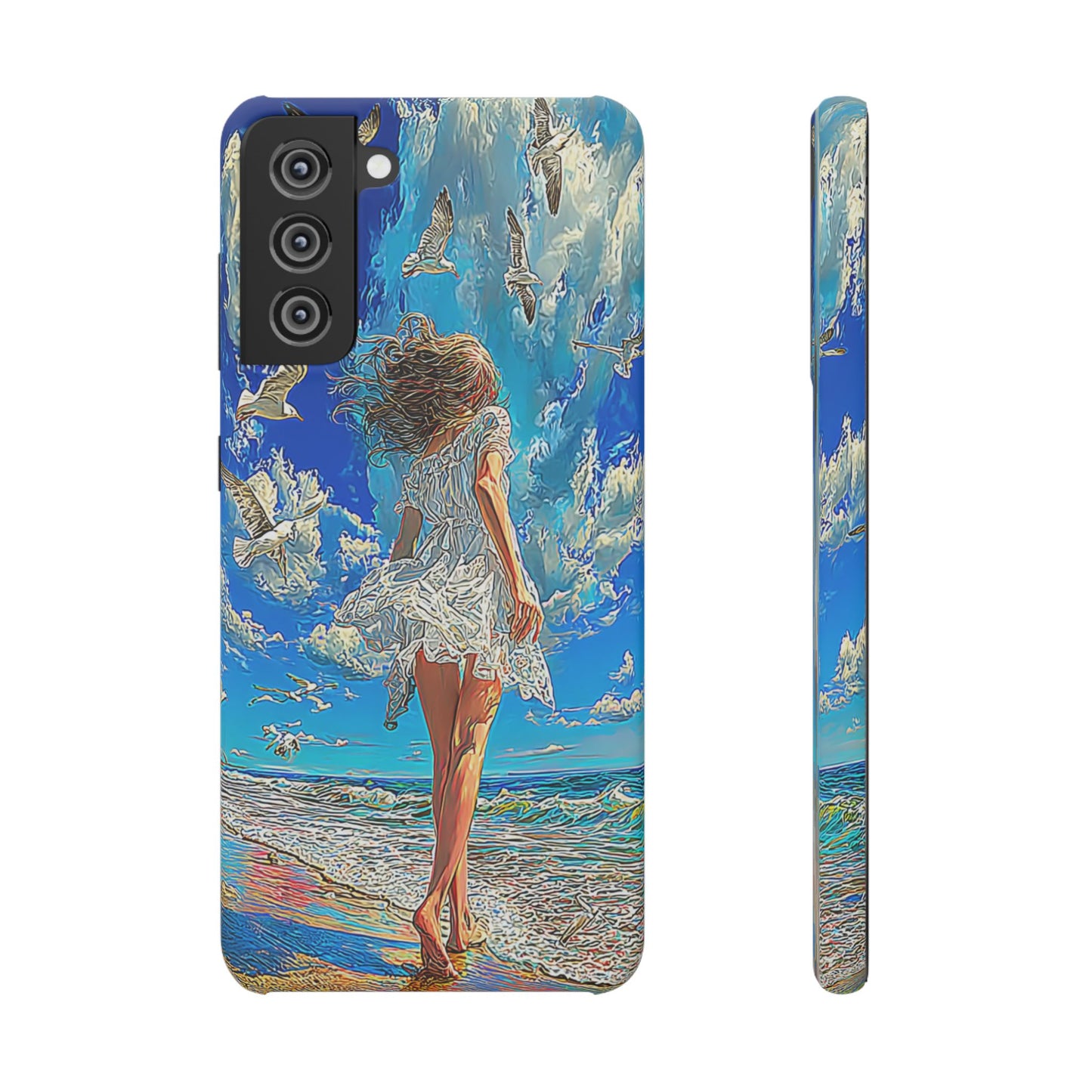 Dreamy Seaside Snap Case, Ocean Waves Phone Cover, Summer Vibe Gift, Cute Aesthetic Accessory, Beach Lover Case