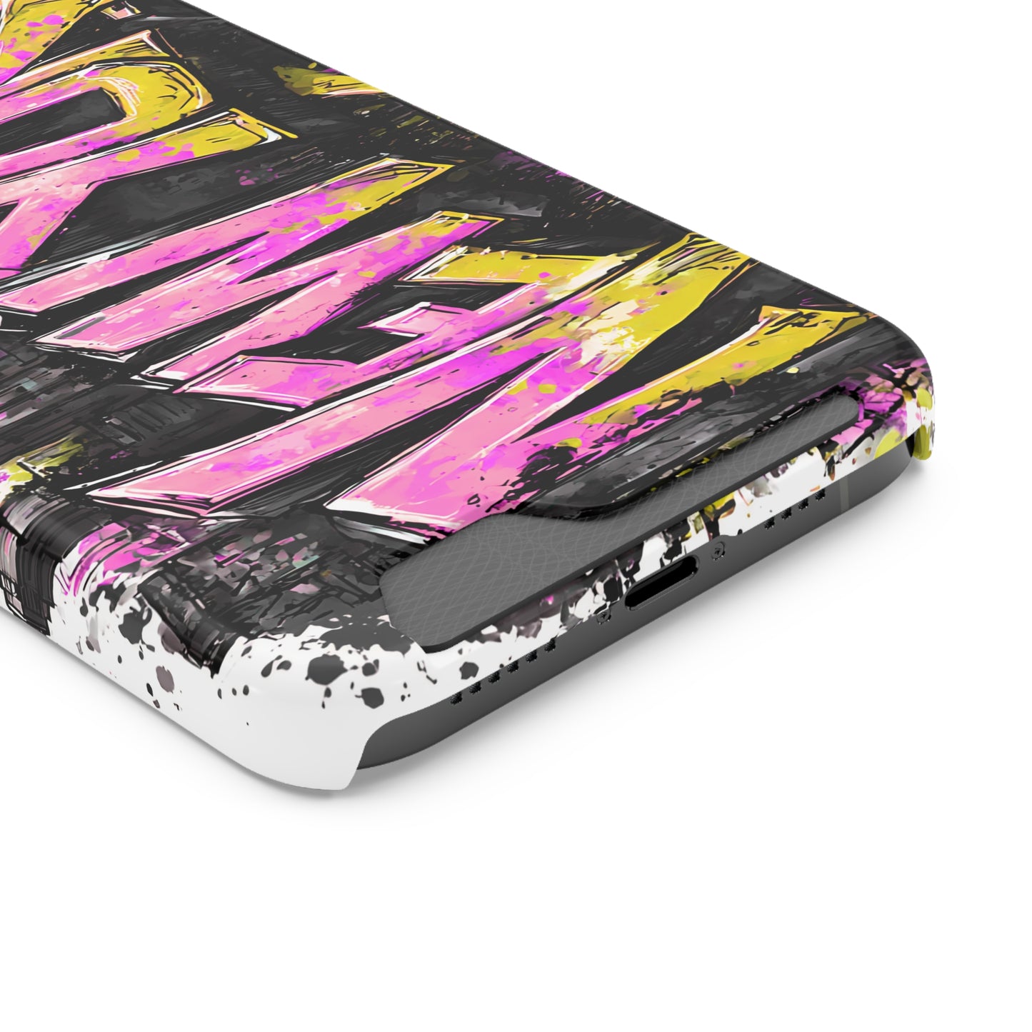 Urban Graffiti Phone Case with Card Holder, NY Street Art Phone Protection, Trendy Accessory, Gifts for City Lovers, Unique Tech Gift
