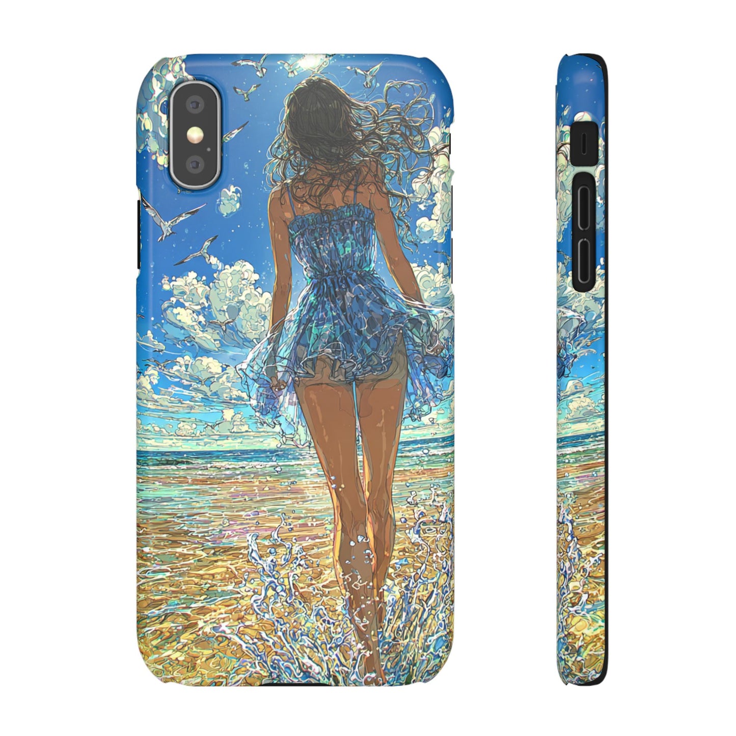 Summer Breeze Snap Case, Ocean Art Phone Cover, Beach Vibes Cell Case, Gift for Her, Custom Phone Accessory