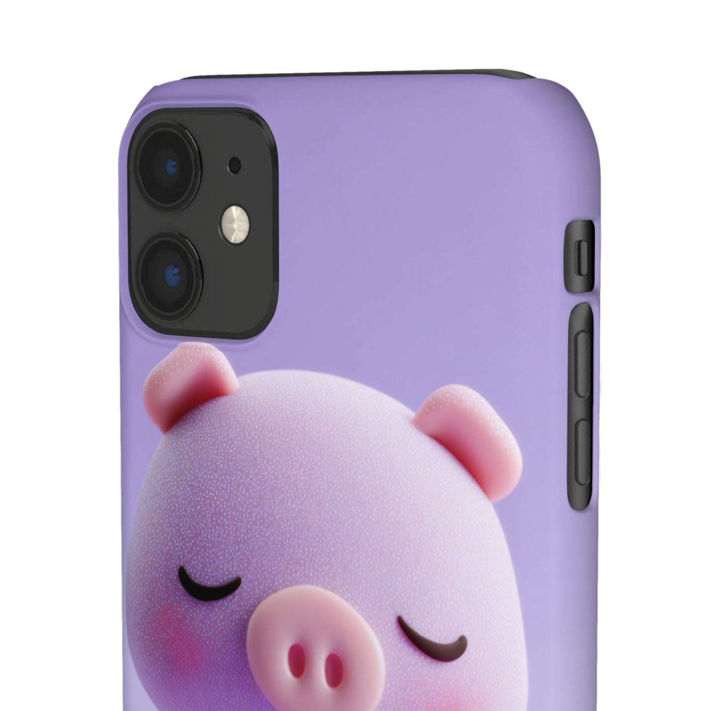 Cute Pig Snap Case for iPhone, Animal Lovers Phone Cover, Kawaii Aesthetic Accessory, Birthday Gift, Unique Phone Protection