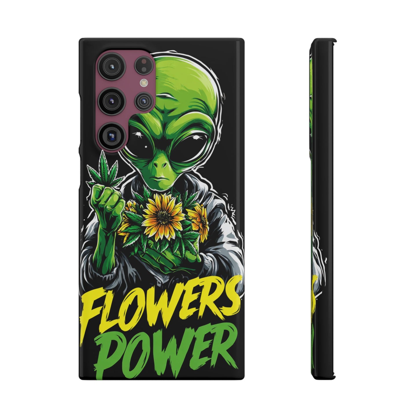 Alien Floral Snap Cases, Fun Phone Case, Gifts for Sci-Fi Lovers, Cute Alien Decor, Unique Tech Accessories