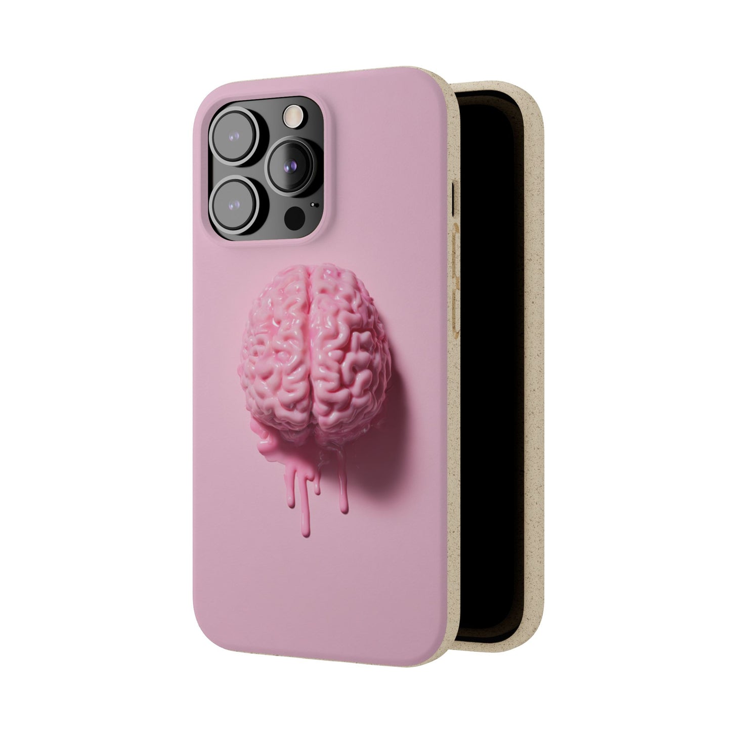 Eco-Friendly Brain Design Phone Case, Biodegradable Phone Cover, Unique Gift for Tech Lovers, Sustainable Accessory, Cute Phone Case