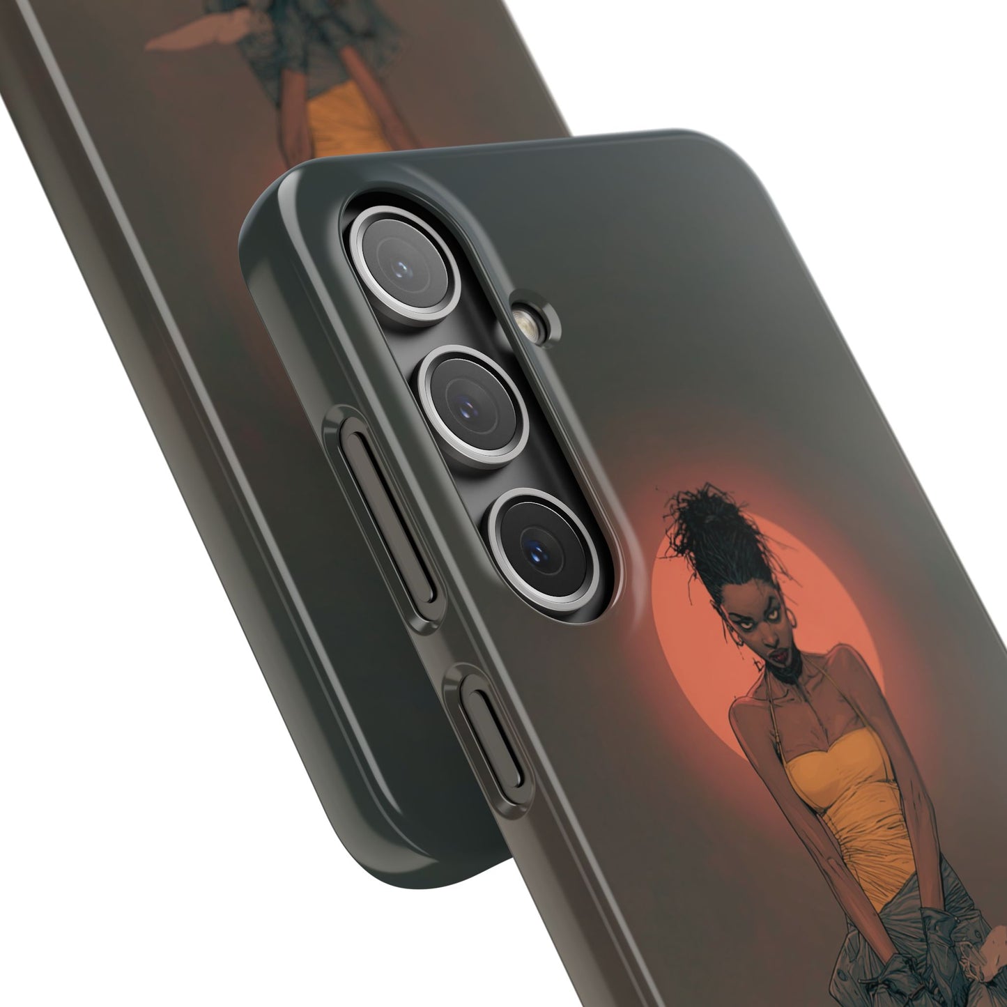 Creepy Vampire Girl Snap Case, Halloween Style iPhone Samsung Cover, Spooky Gothic Phone Accessories, Scary Horror Character Device