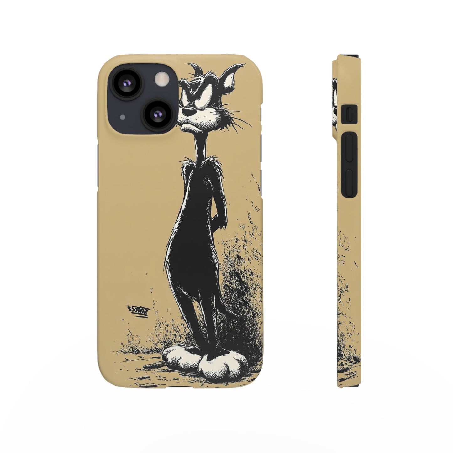 Whimsical Cartoon Snap Case, Fun Phone Cover, Unique Gift for Cat Lovers, Vibrant Art Case, Ideal for Birthdays