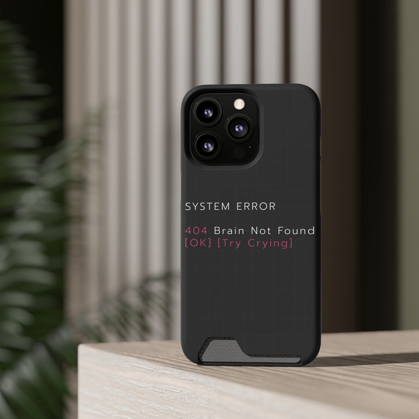 Techy Phone Case with Card Holder, Trendy Gadget Accessory, Cool Gift for Tech Lovers, Phone Protection, Modern Design for Everyday Use