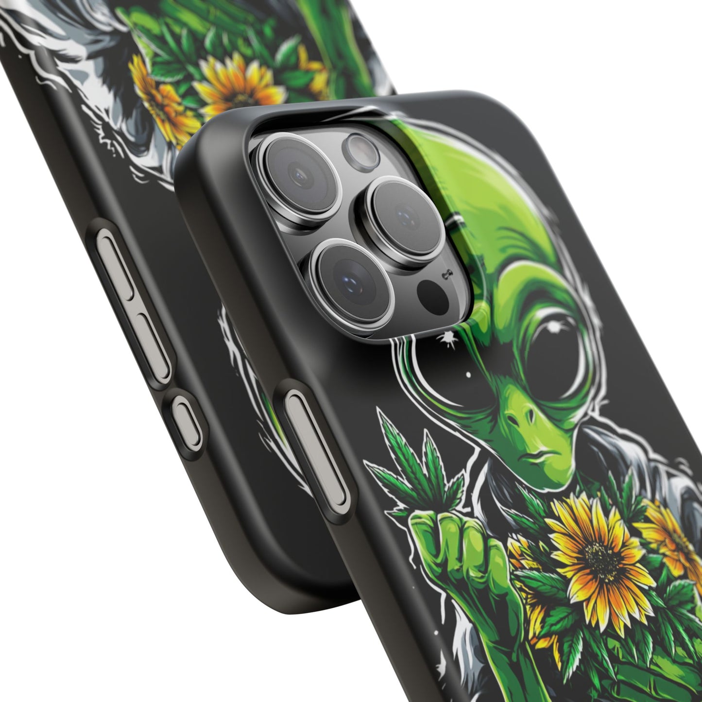 Alien Floral Snap Cases, Fun Phone Case, Gifts for Sci-Fi Lovers, Cute Alien Decor, Unique Tech Accessories