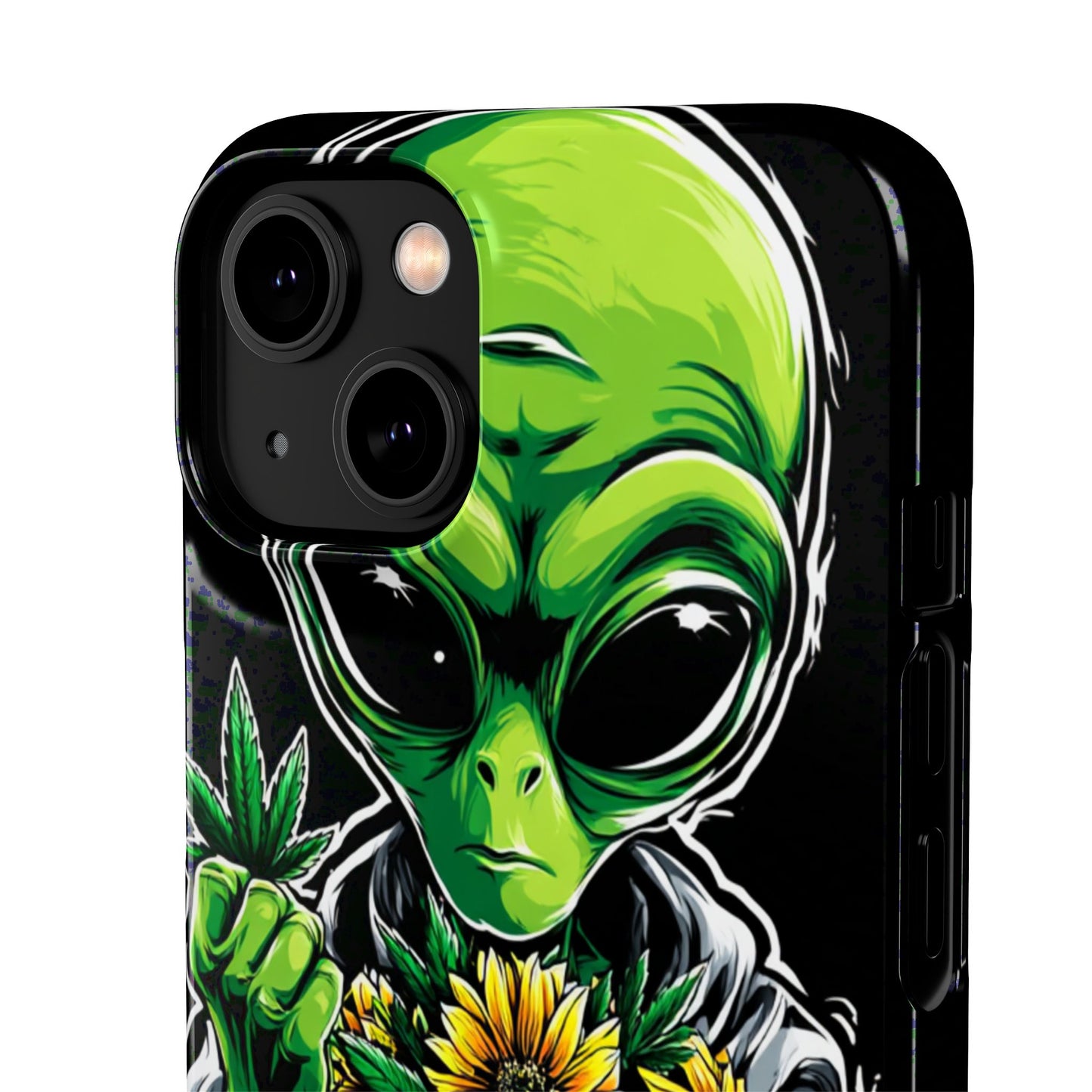 Alien Floral Snap Cases, Fun Phone Case, Gifts for Sci-Fi Lovers, Cute Alien Decor, Unique Tech Accessories