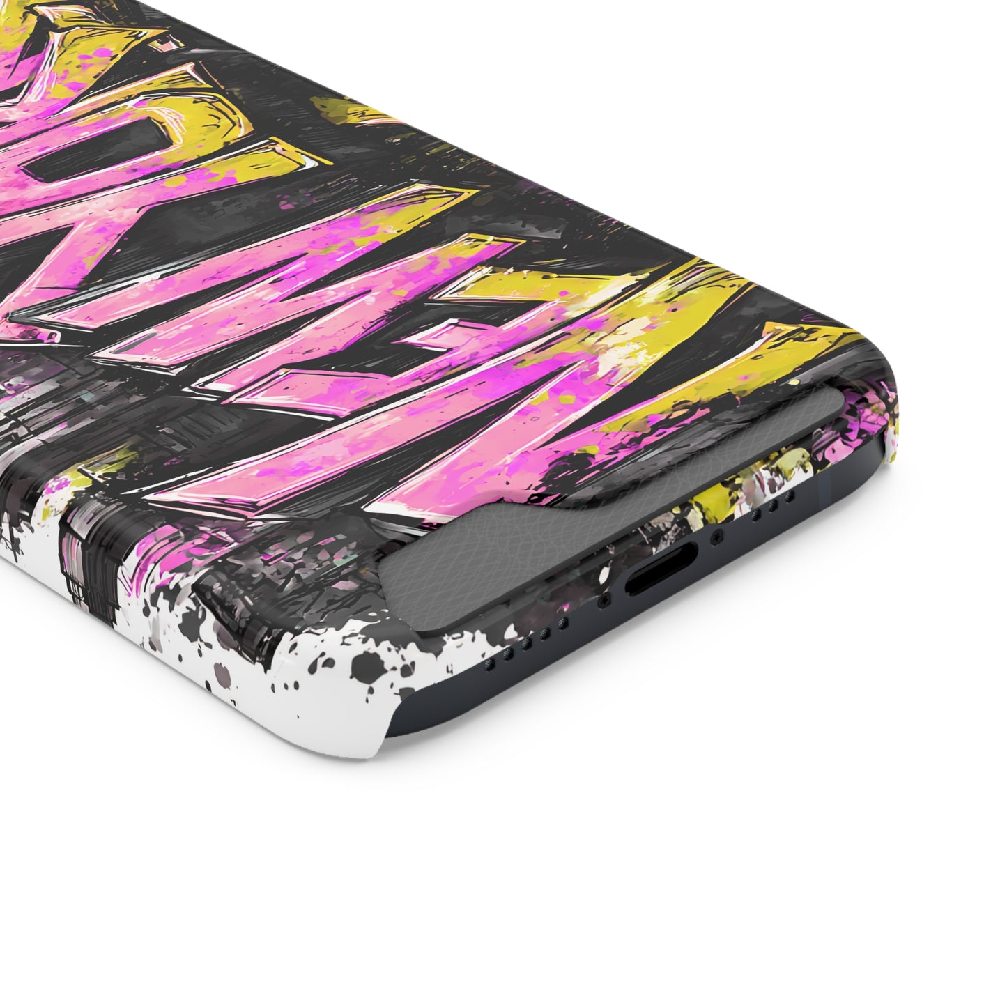 Urban Graffiti Phone Case with Card Holder, NY Street Art Phone Protection, Trendy Accessory, Gifts for City Lovers, Unique Tech Gift