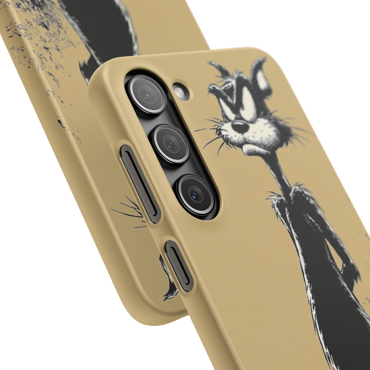 Whimsical Cartoon Snap Case, Fun Phone Cover, Unique Gift for Cat Lovers, Vibrant Art Case, Ideal for Birthdays