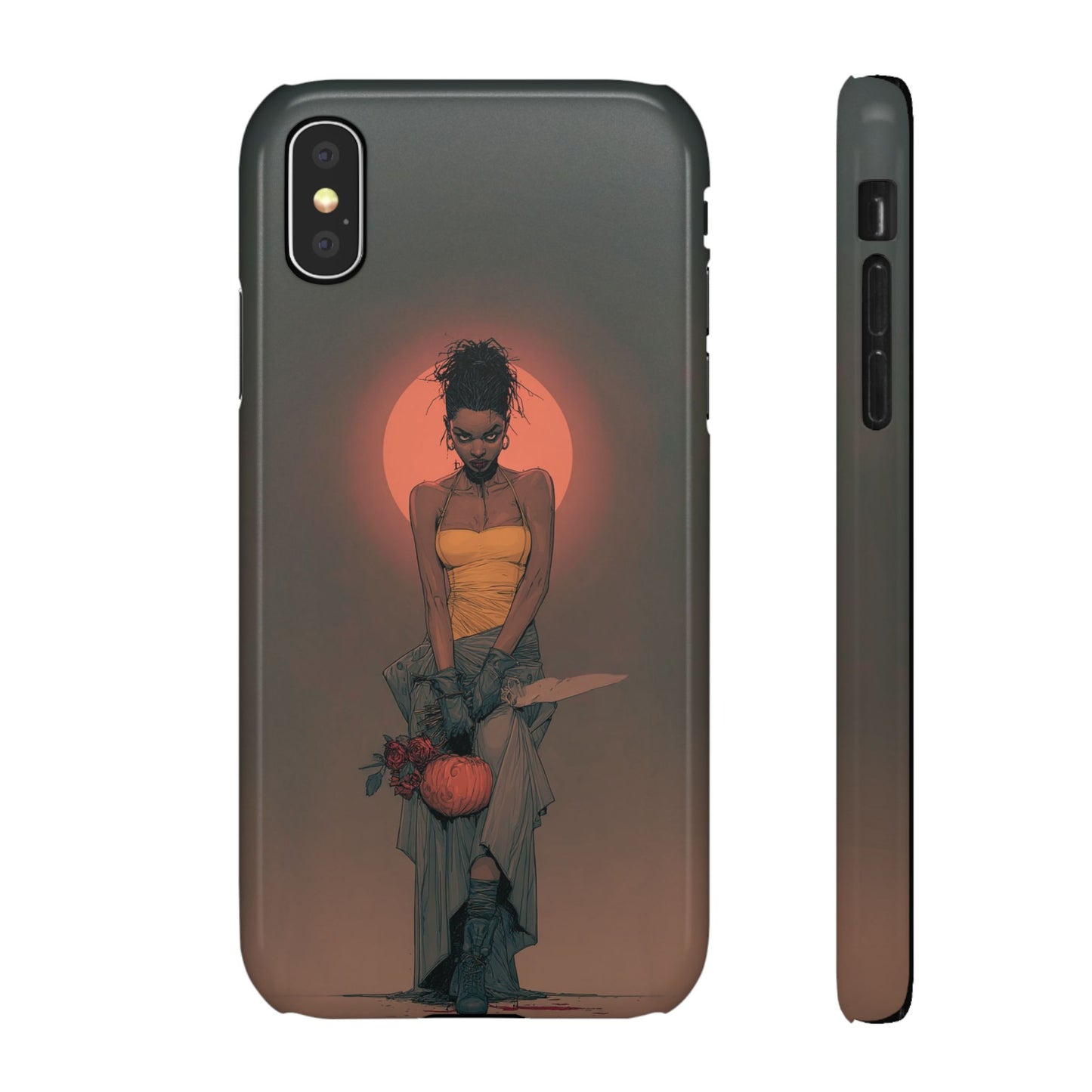 Creepy Vampire Girl Snap Case, Halloween Style iPhone Samsung Cover, Spooky Gothic Phone Accessories, Scary Horror Character Device