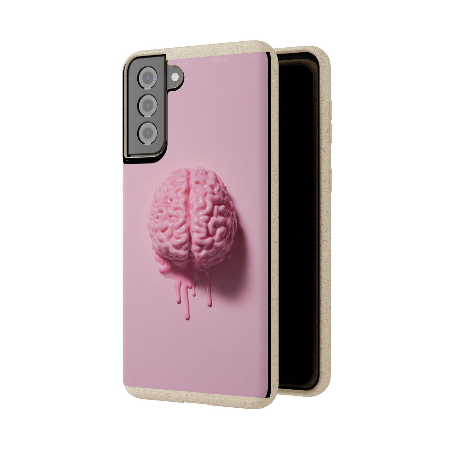 Eco-Friendly Brain Design Phone Case, Biodegradable Phone Cover, Unique Gift for Tech Lovers, Sustainable Accessory, Cute Phone Case