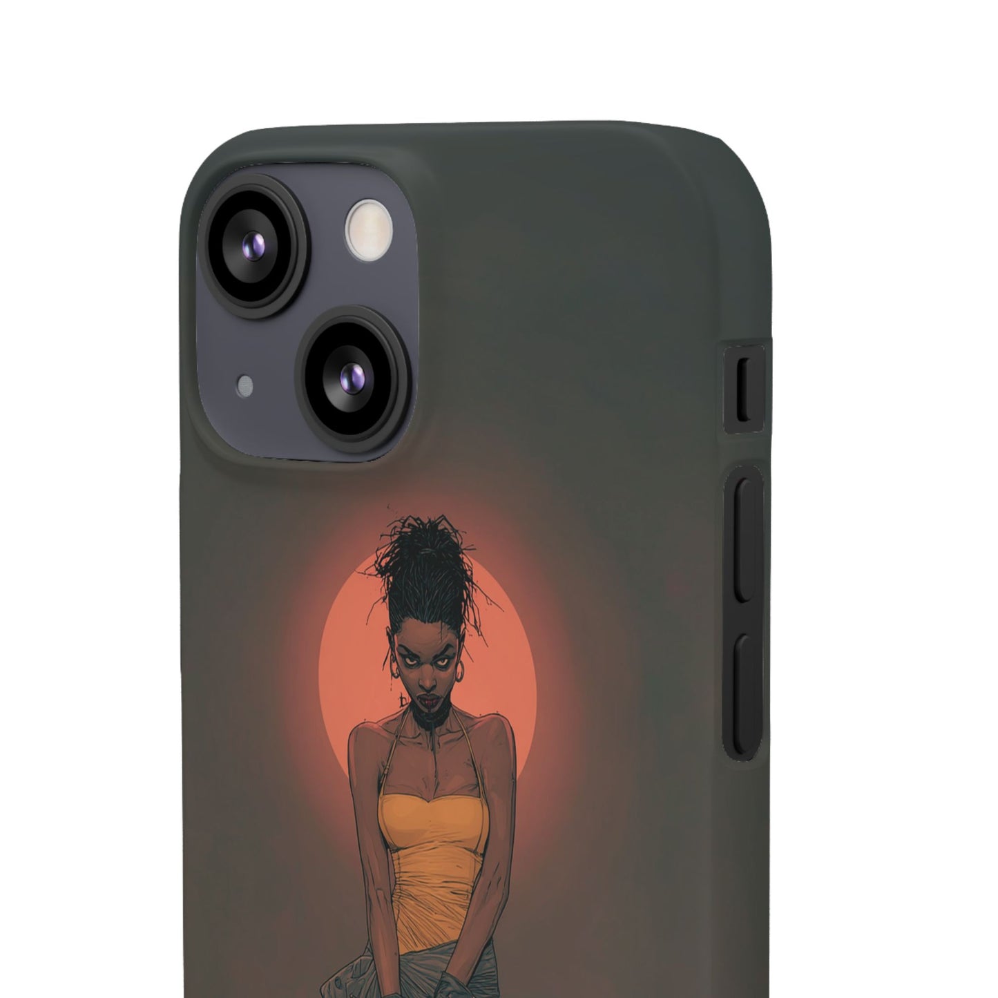 Creepy Vampire Girl Snap Case, Halloween Style iPhone Samsung Cover, Spooky Gothic Phone Accessories, Scary Horror Character Device