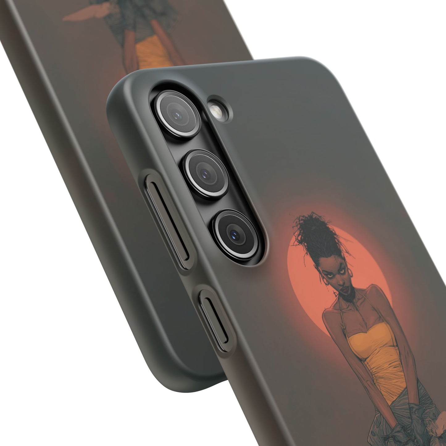 Creepy Vampire Girl Snap Case, Halloween Style iPhone Samsung Cover, Spooky Gothic Phone Accessories, Scary Horror Character Device
