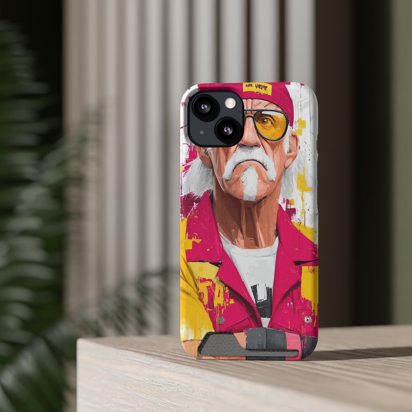 Phone Case With Card Holder, Hulk Hogan Phone Cover - Wrestling Fan Gift, Protective Phone Sleeve, Card Pocket Phone Protector, Slim Phone