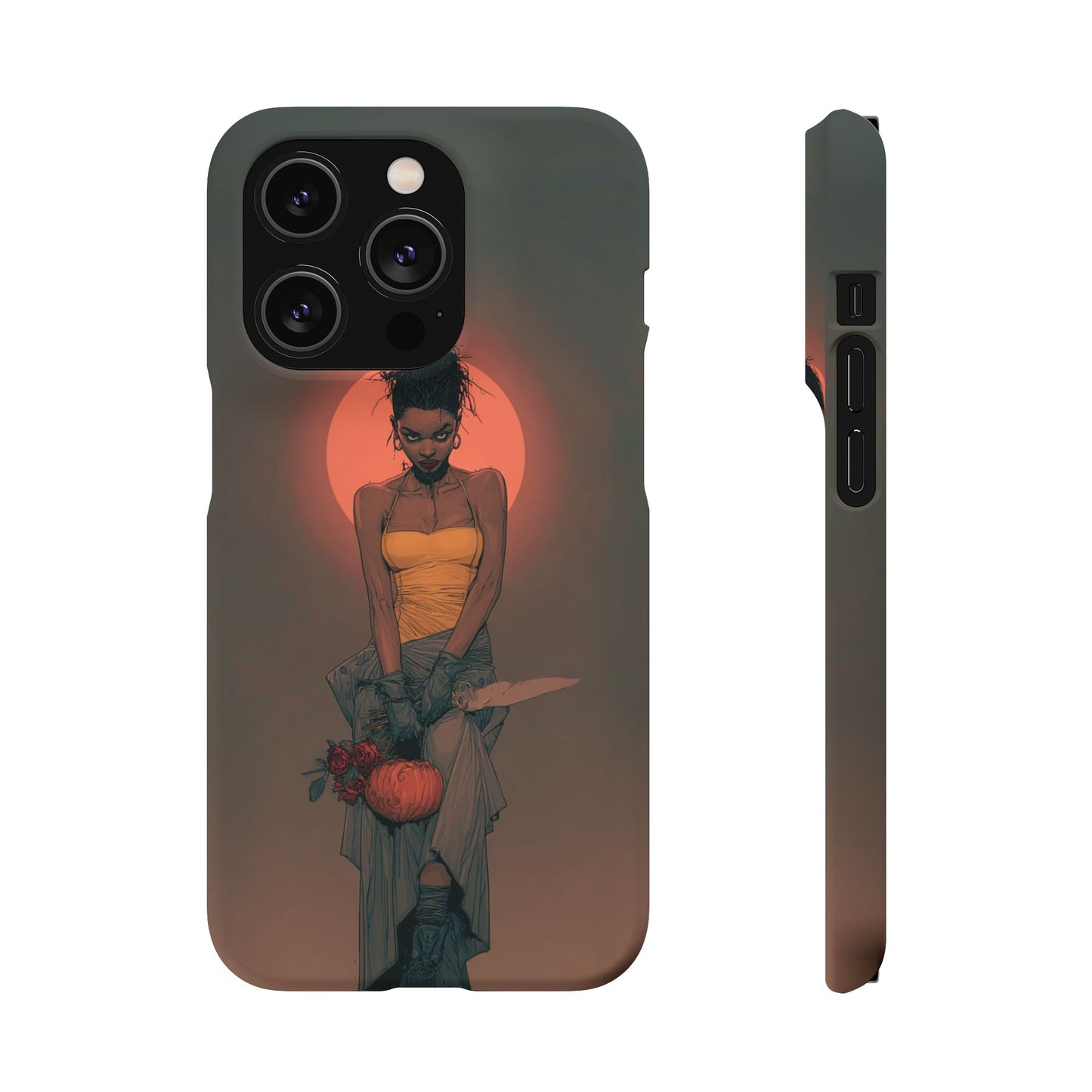 Creepy Vampire Girl Snap Case, Halloween Style iPhone Samsung Cover, Spooky Gothic Phone Accessories, Scary Horror Character Device