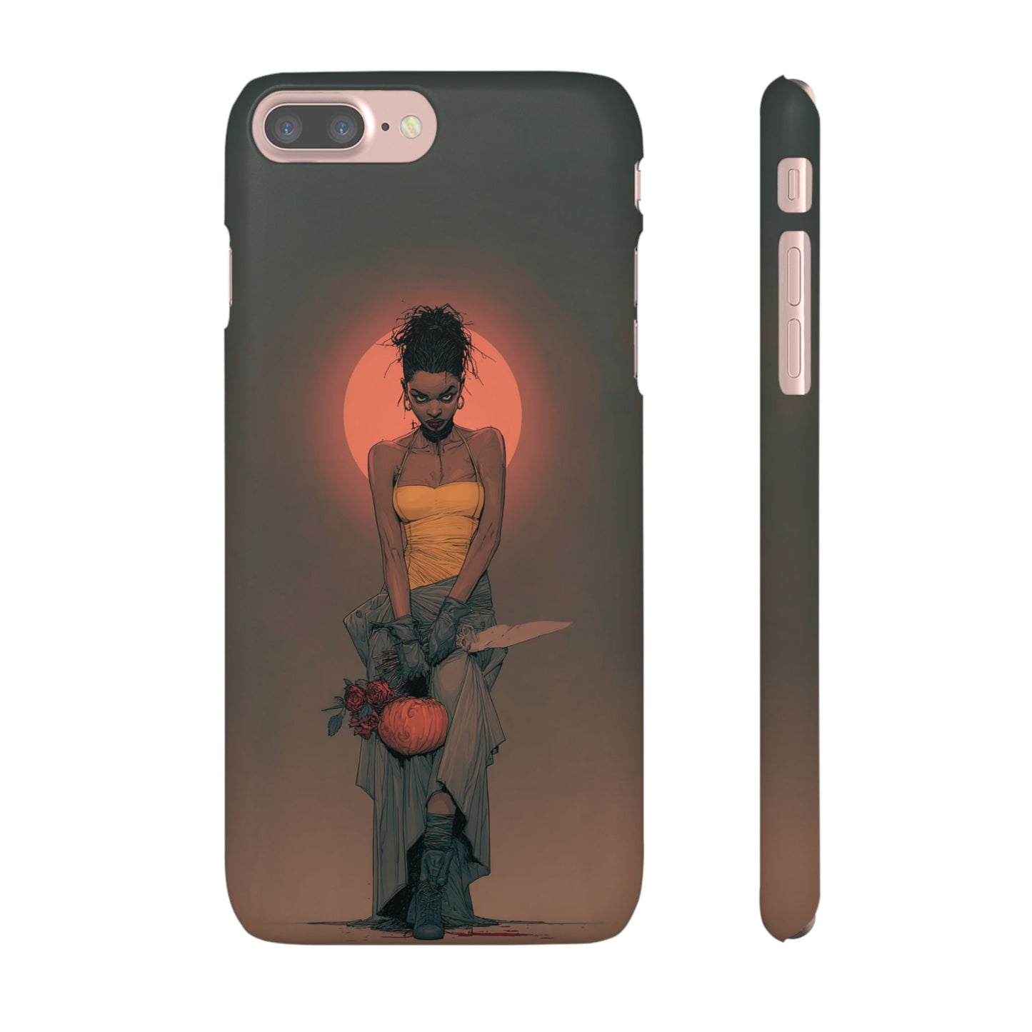 Creepy Vampire Girl Snap Case, Halloween Style iPhone Samsung Cover, Spooky Gothic Phone Accessories, Scary Horror Character Device