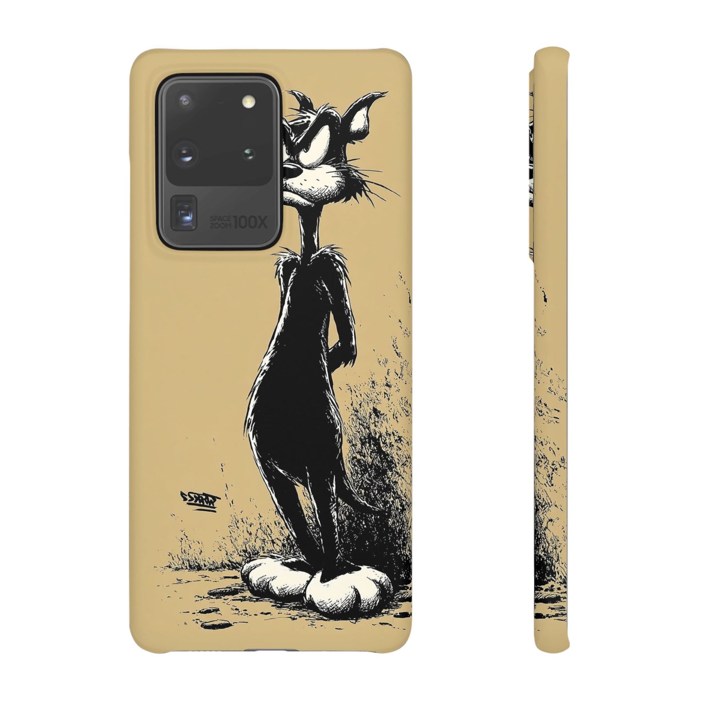 Whimsical Cartoon Snap Case, Fun Phone Cover, Unique Gift for Cat Lovers, Vibrant Art Case, Ideal for Birthdays
