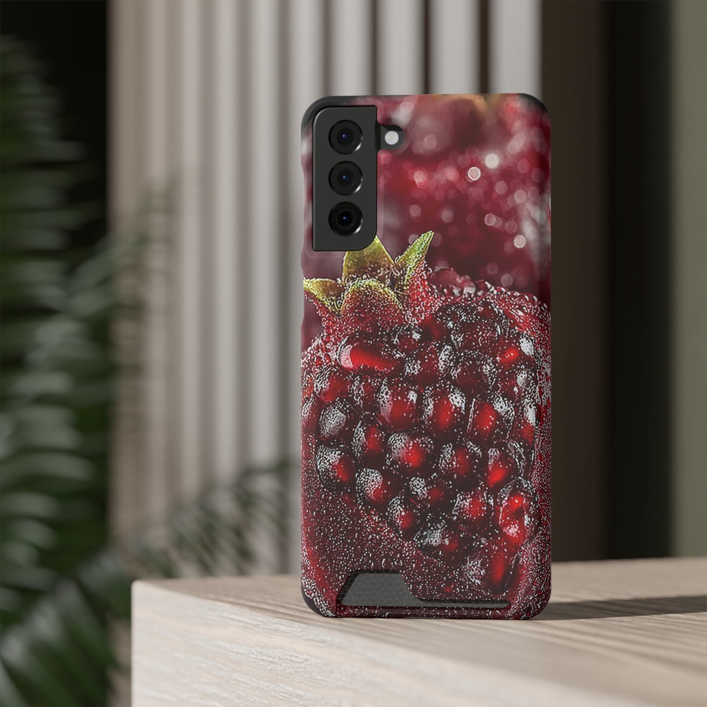 Pomegranate Phone Case with Card Holder, Durable Cover for Vegan Lovers, Fun Gift for Fruit Enthusiasts, Cute Accessory for Everyday Use