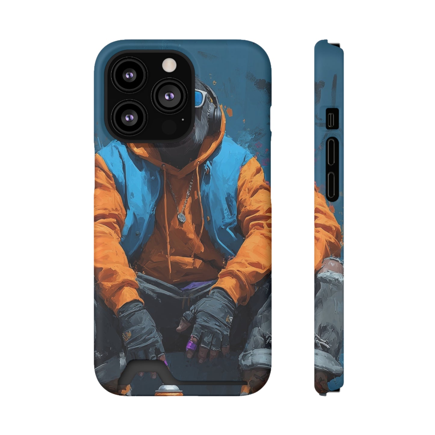 Trendy Phone Case with Card Holder, Stylish Smartphone Protector, Unique Gift for Teens, Graphic Phone Cover, Cool Accessories