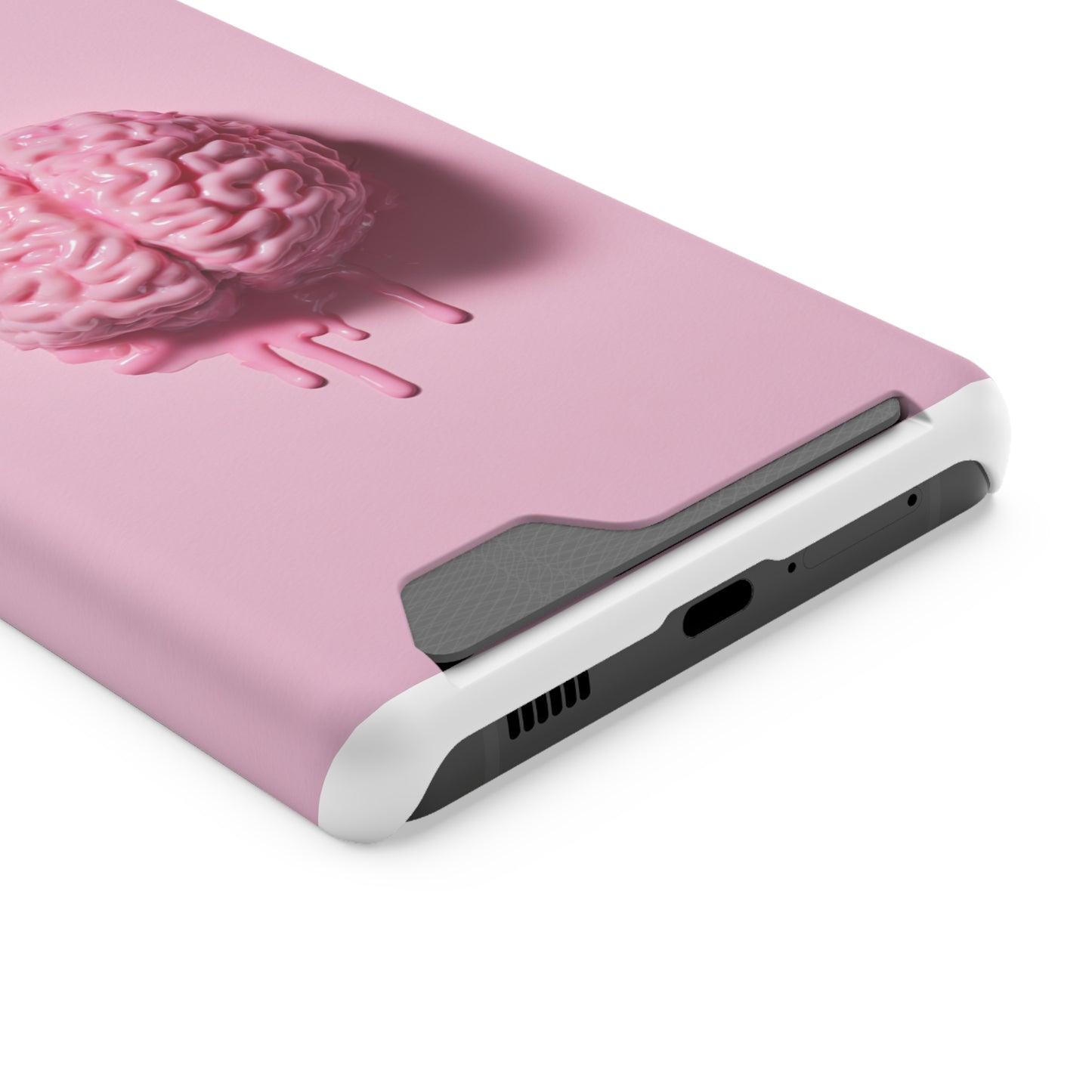 Brain Design Phone Case With Card Holder, Cute Tech Accessory, Unique Gift for Students, Stylish Phone Protection, Valentine's Day, Birthday