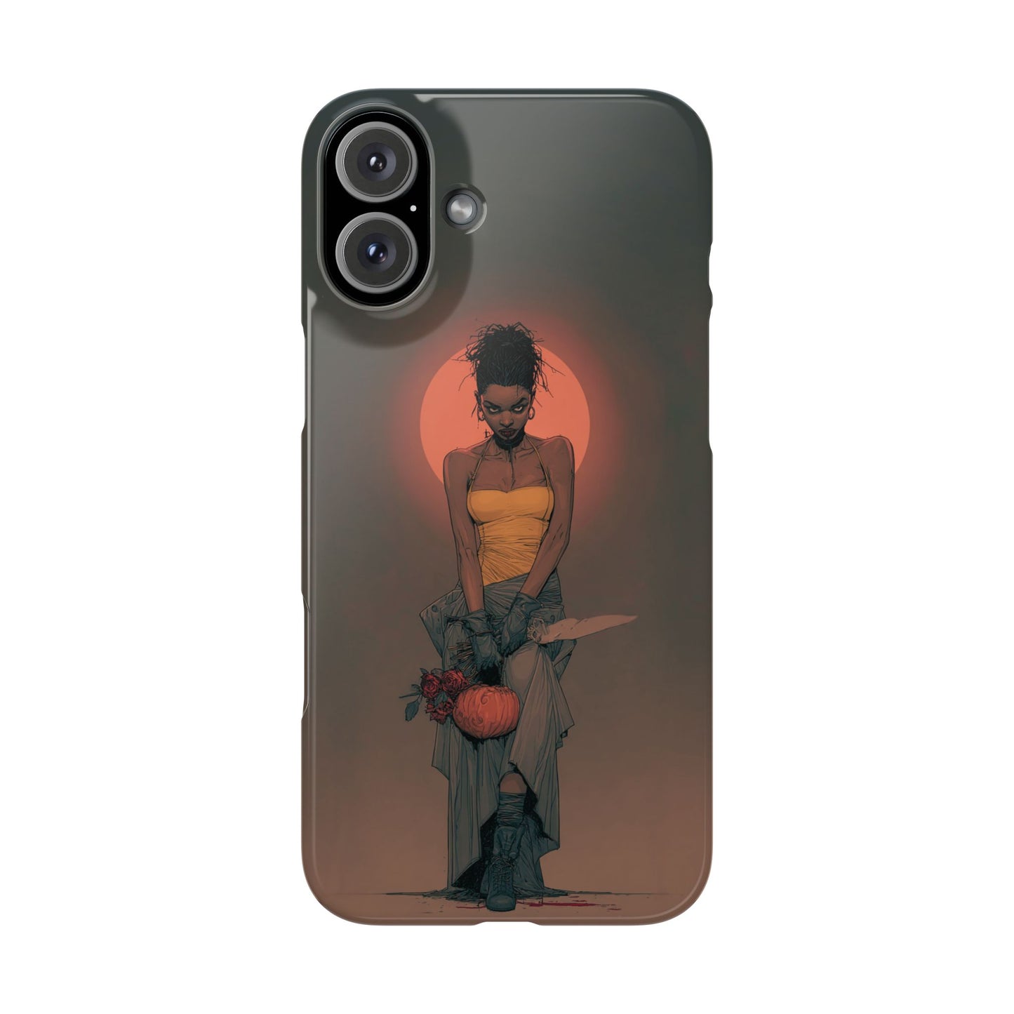 Creepy Vampire Girl Snap Case, Halloween Style iPhone Samsung Cover, Spooky Gothic Phone Accessories, Scary Horror Character Device