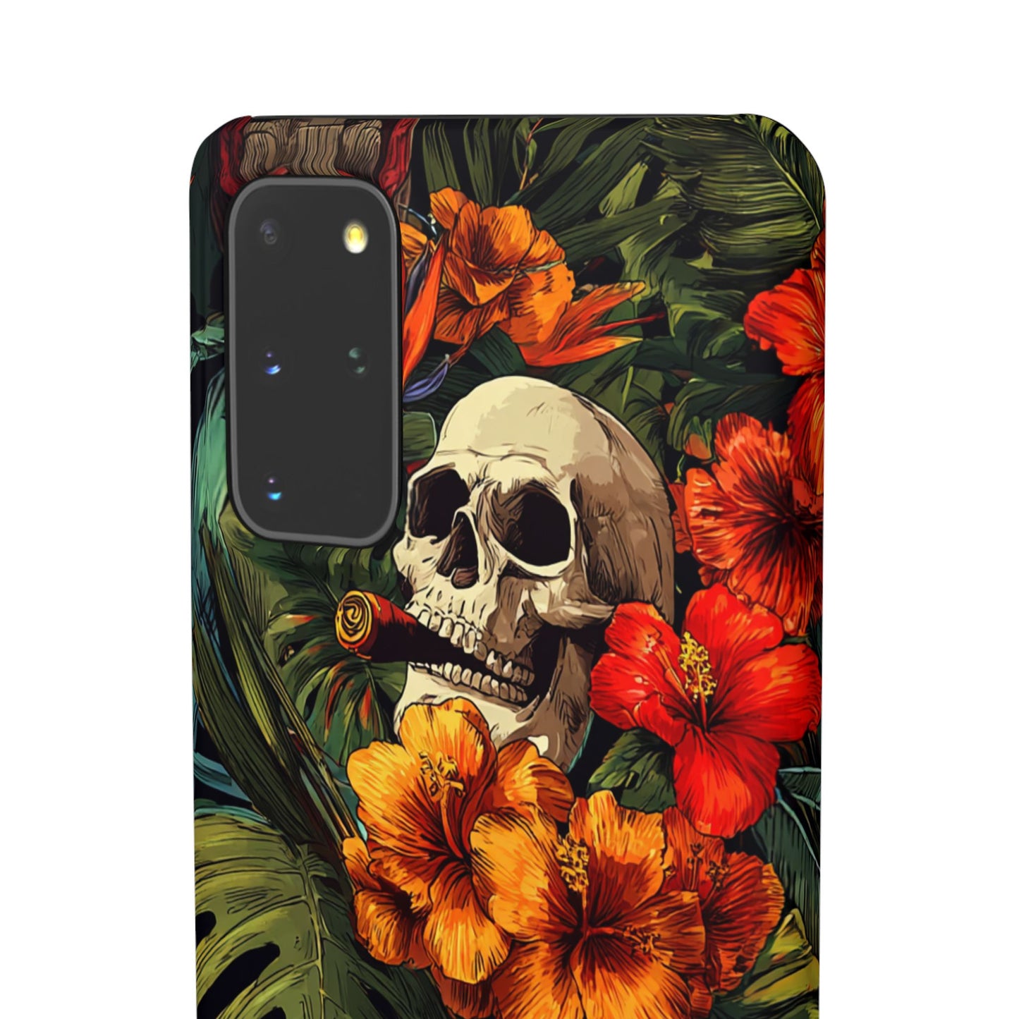 Tropical Skull Phone Case - Vibrant Floral Design, Skull Case for iPhone, Unique Tropical Art, Gift for Beach Lovers, Halloween Decor