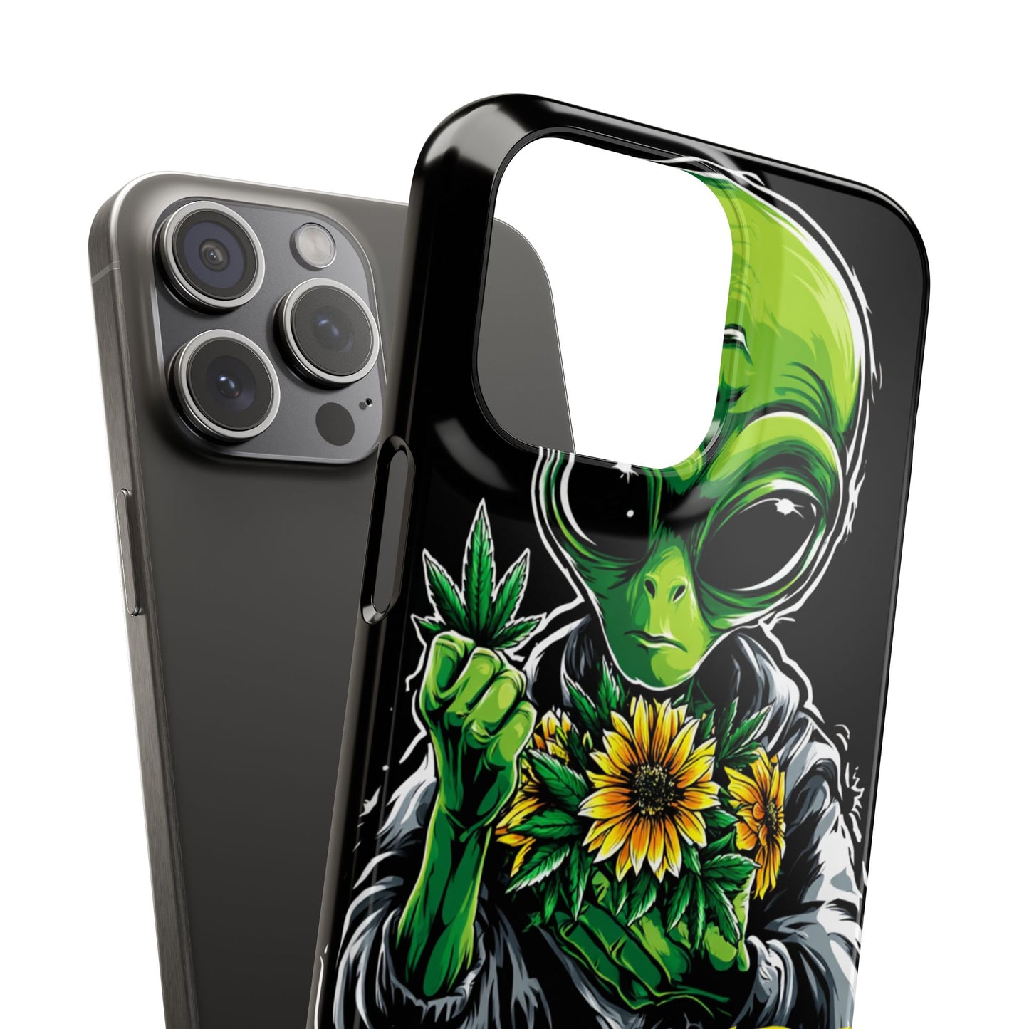 Alien Floral Snap Cases, Fun Phone Case, Gifts for Sci-Fi Lovers, Cute Alien Decor, Unique Tech Accessories
