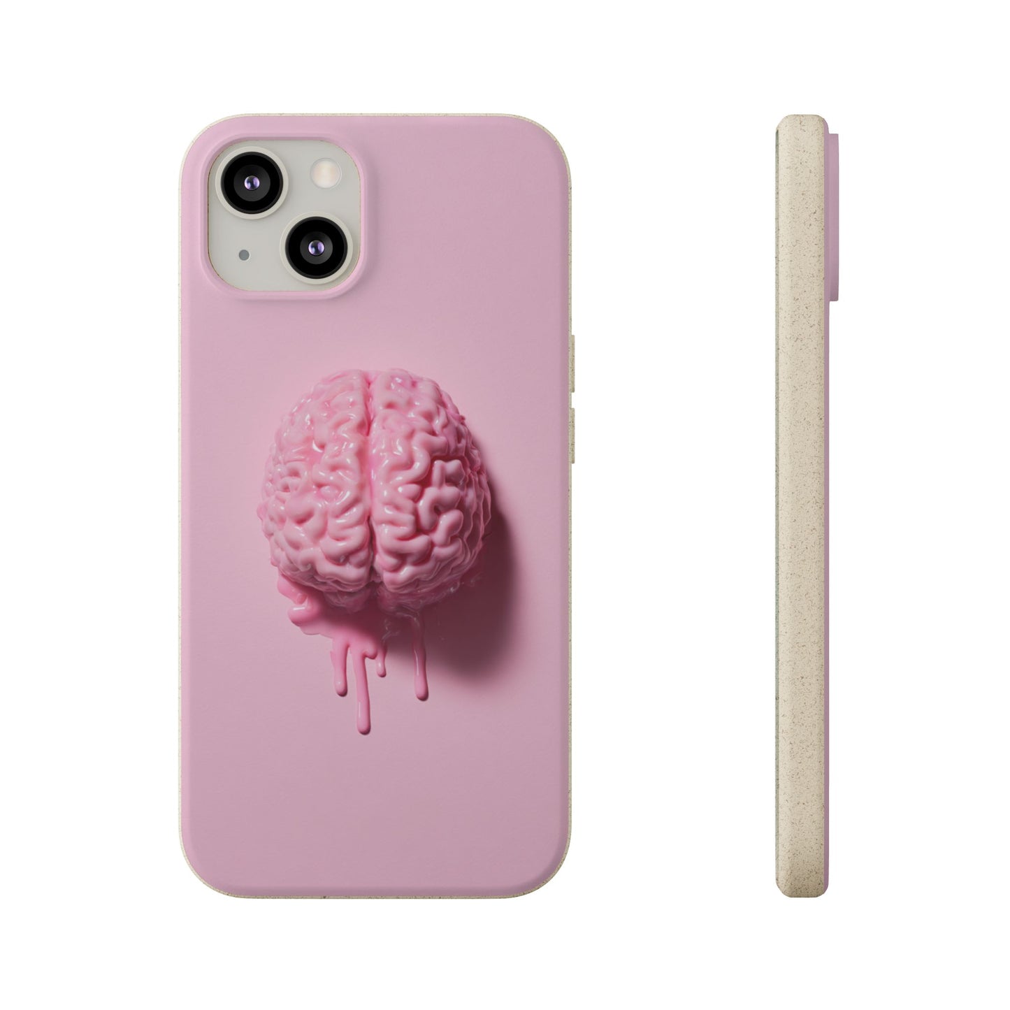 Eco-Friendly Brain Design Phone Case, Biodegradable Phone Cover, Unique Gift for Tech Lovers, Sustainable Accessory, Cute Phone Case