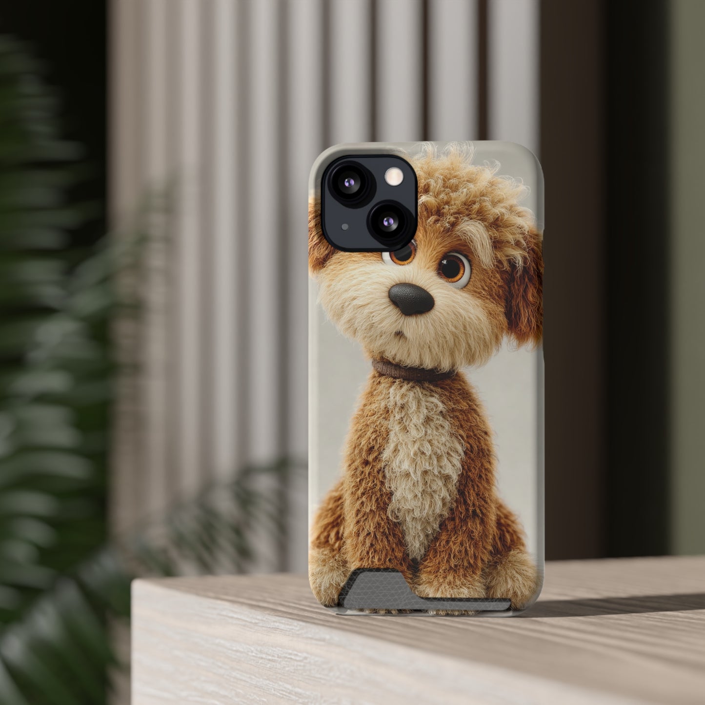 Cute Dog Phone Case With Card Holder, Pet Lover Gift, Stylish Phone Accessory, Dog-Themed Phone Cover, Animal Aesthetic