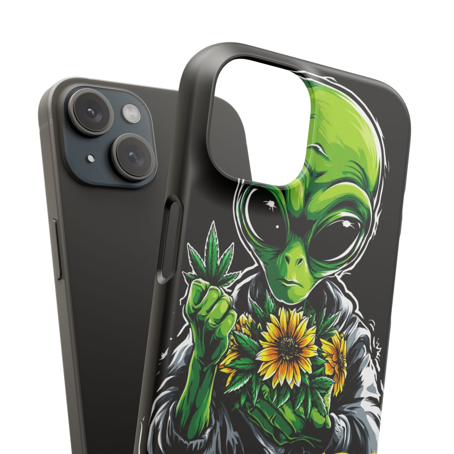 Alien Floral Snap Cases, Fun Phone Case, Gifts for Sci-Fi Lovers, Cute Alien Decor, Unique Tech Accessories