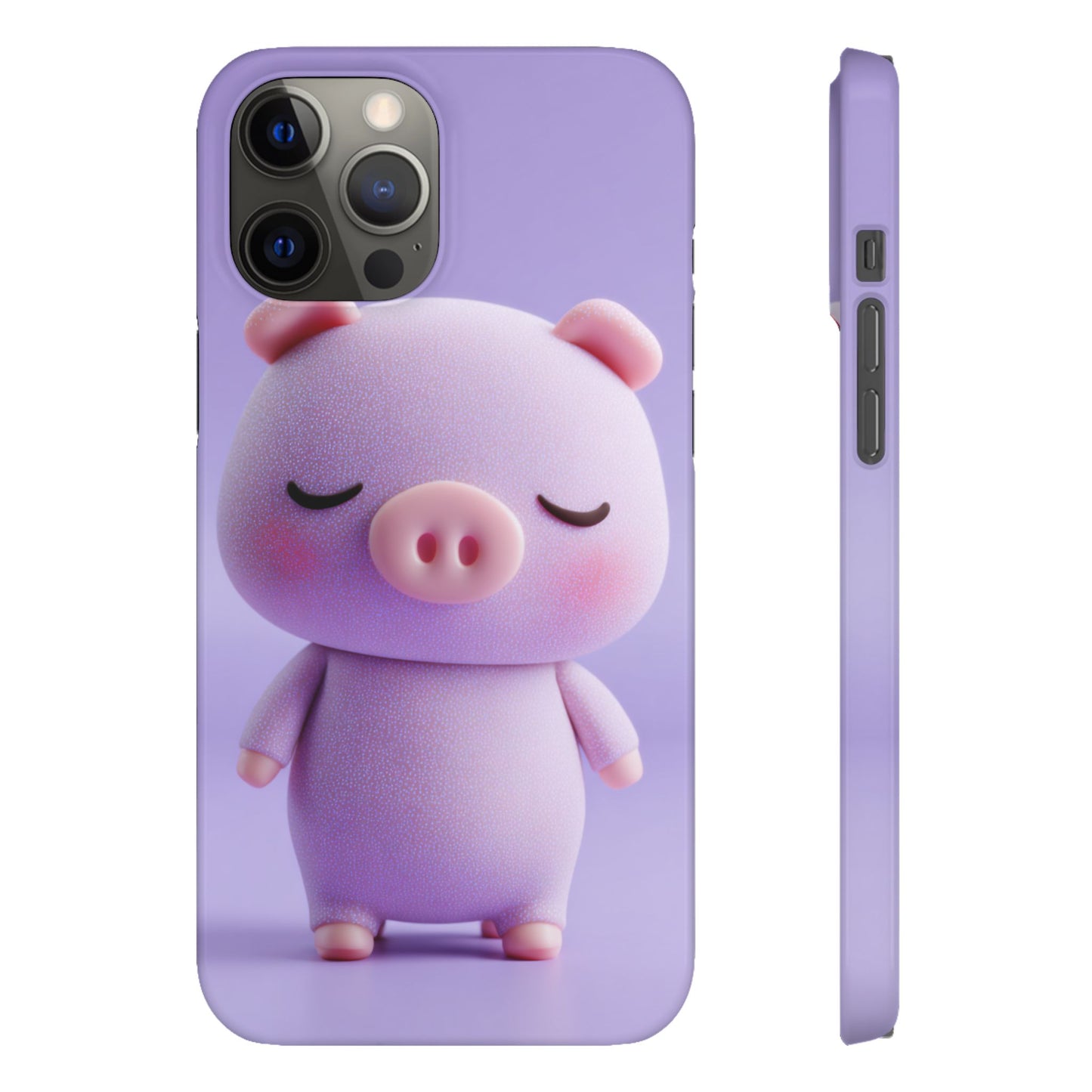 Cute Pig Snap Case for iPhone, Animal Lovers Phone Cover, Kawaii Aesthetic Accessory, Birthday Gift, Unique Phone Protection
