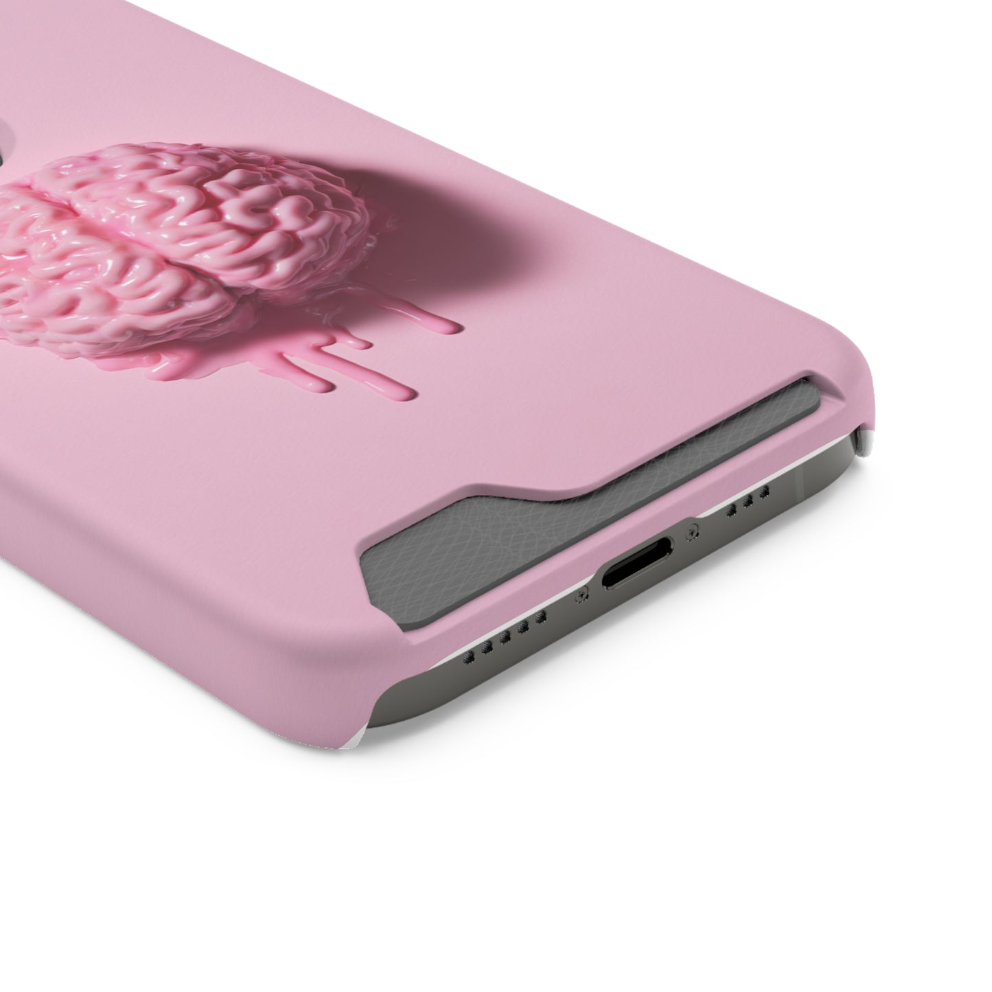 Brain Design Phone Case With Card Holder, Cute Tech Accessory, Unique Gift for Students, Stylish Phone Protection, Valentine's Day, Birthday