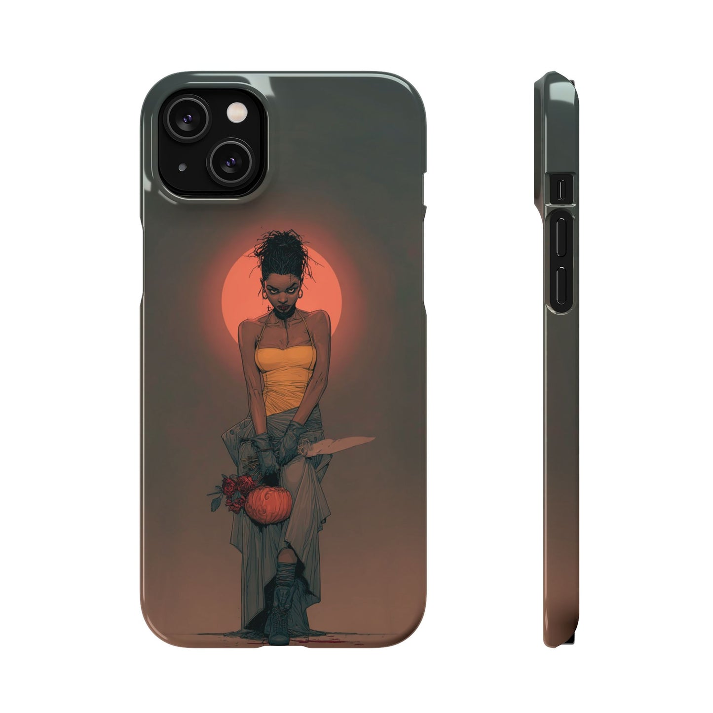 Creepy Vampire Girl Snap Case, Halloween Style iPhone Samsung Cover, Spooky Gothic Phone Accessories, Scary Horror Character Device