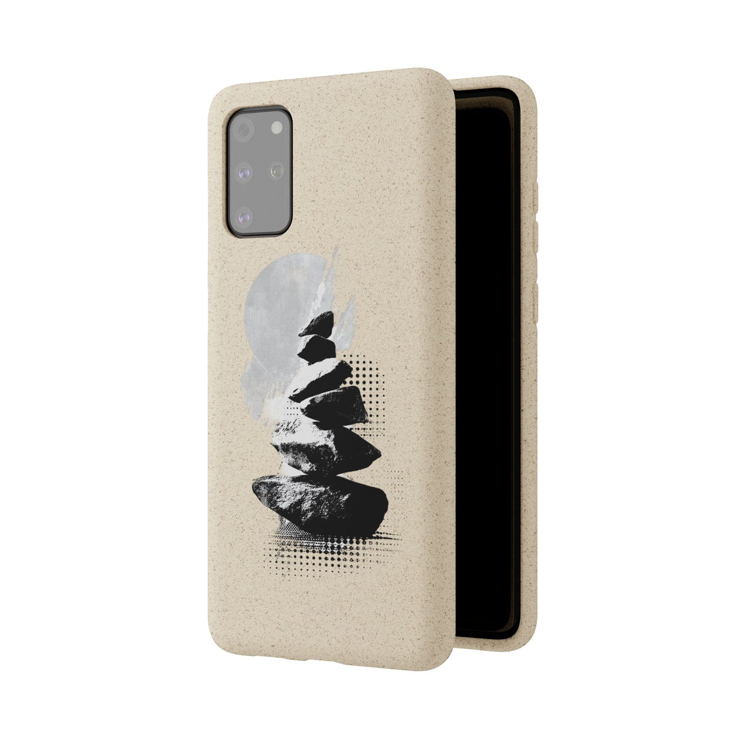 Biodegradable Plastic Free Phone Case Minimalistic Cairn Design Suitable For Iphones And Samsungs