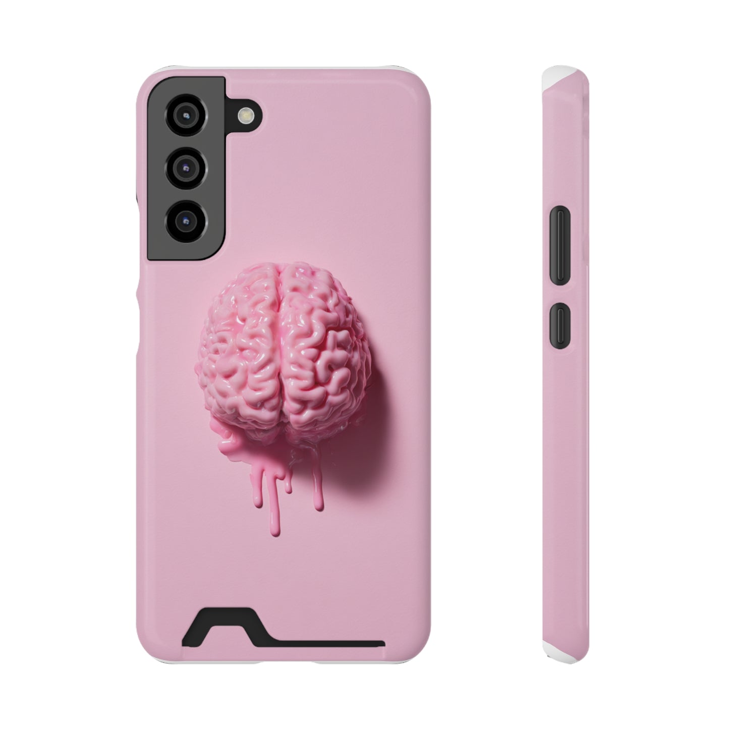 Brain Design Phone Case With Card Holder, Cute Tech Accessory, Unique Gift for Students, Stylish Phone Protection, Valentine's Day, Birthday