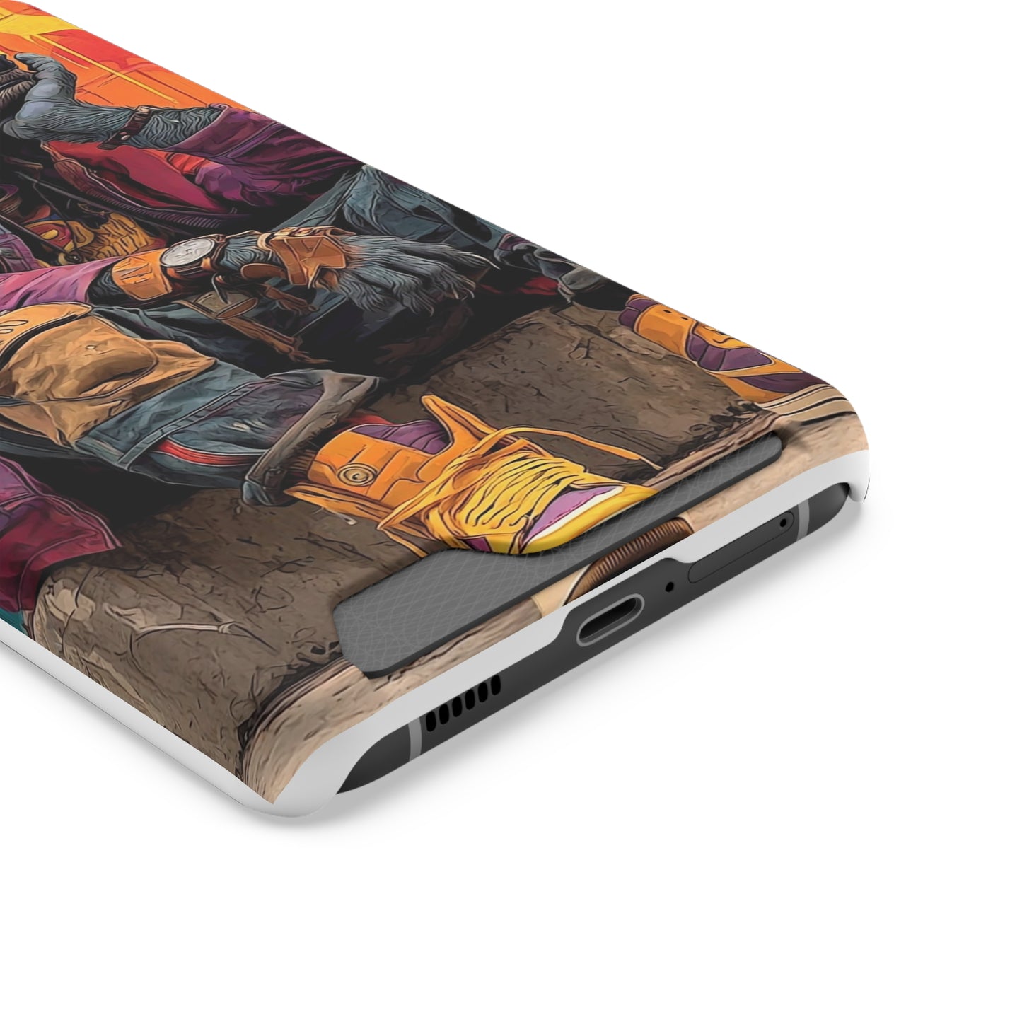 Stylish Phone Case With Card Holder, Trendy Mobile Accessory, Urban Art, Perfect Gift for Teens, Cool Gadget for Everyday Use